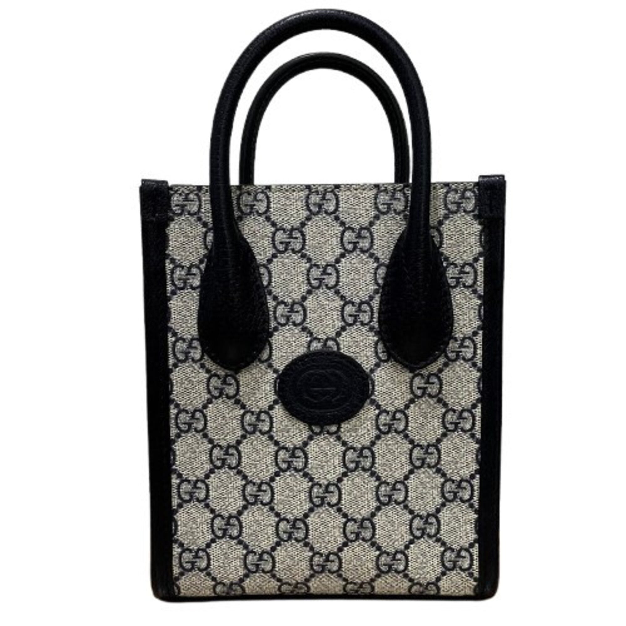 Gucci Black Gg Supreme Canvas Handbag Tote Bag (Pre-Owned)