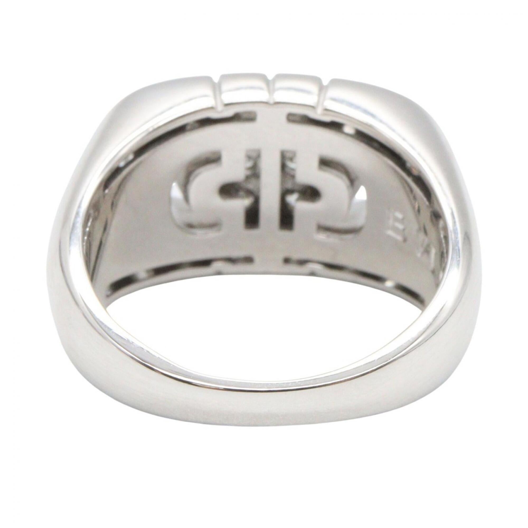 Bvlgari Silver Clear White Gold (18K) Band Ring (Pre-Owned)