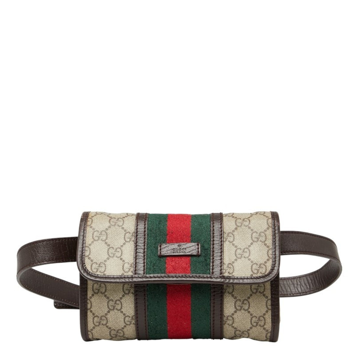 Gucci Sherry Line Beige Multi-Color Pvc Leather Sling Bag (Pre-Owned)
