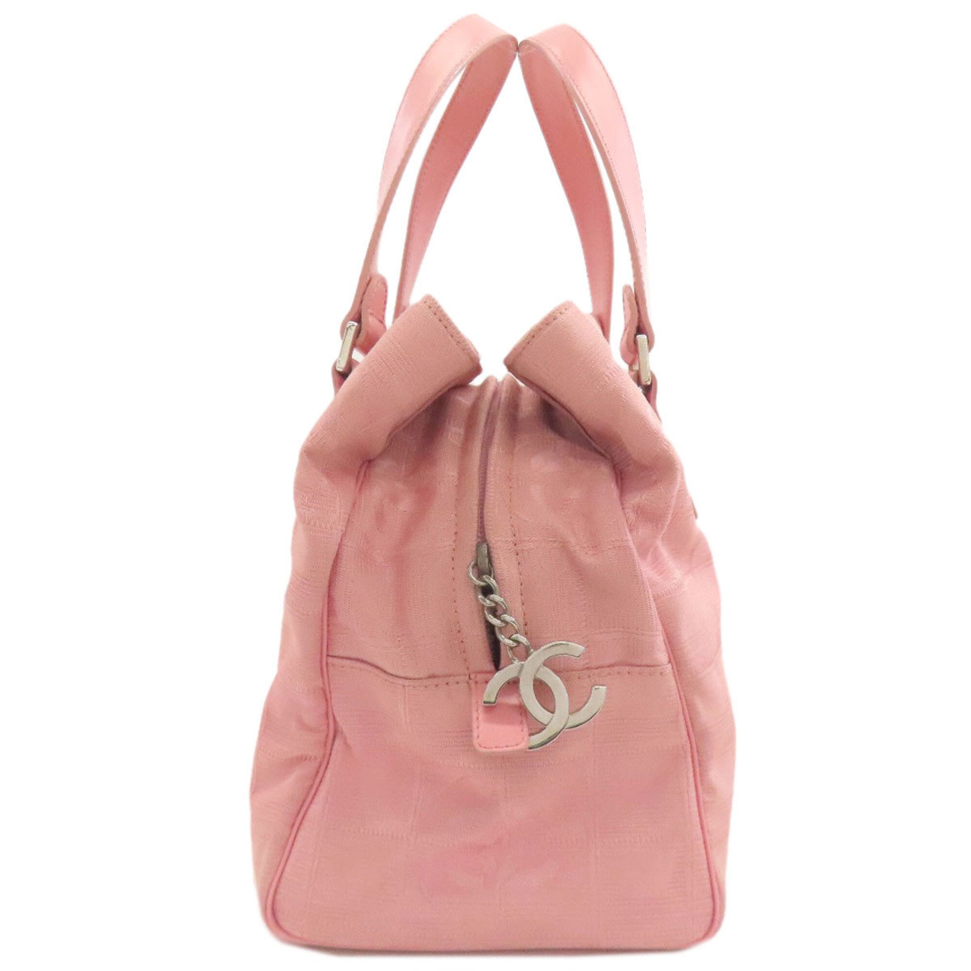 Chanel New Travel Line Pink Nylon Jacquard Handbag (Pre-Owned)