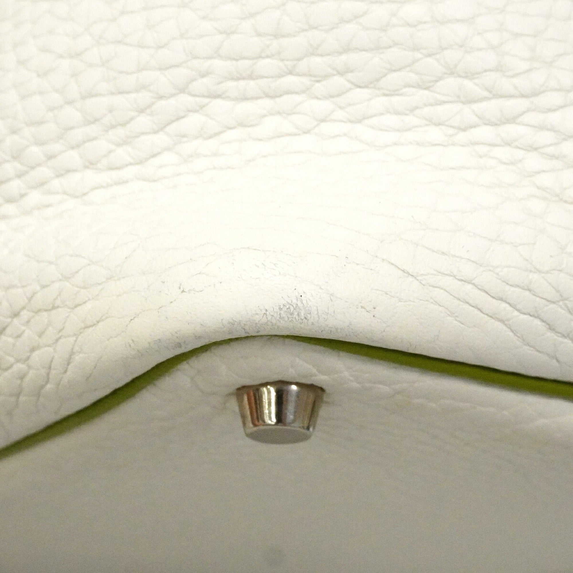 Hermes Anis Green White Taurillon Clemence Leather Handbag (Pre-Owned)