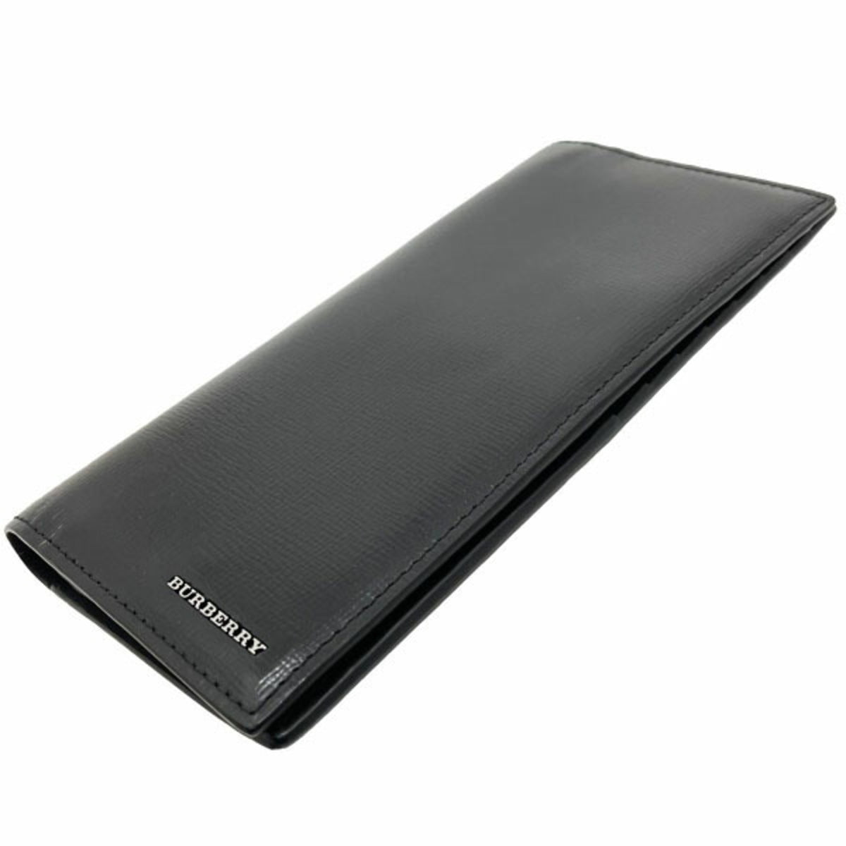 Burberry Black Leather Long Wallet (Bi-Fold) (Pre-Owned)