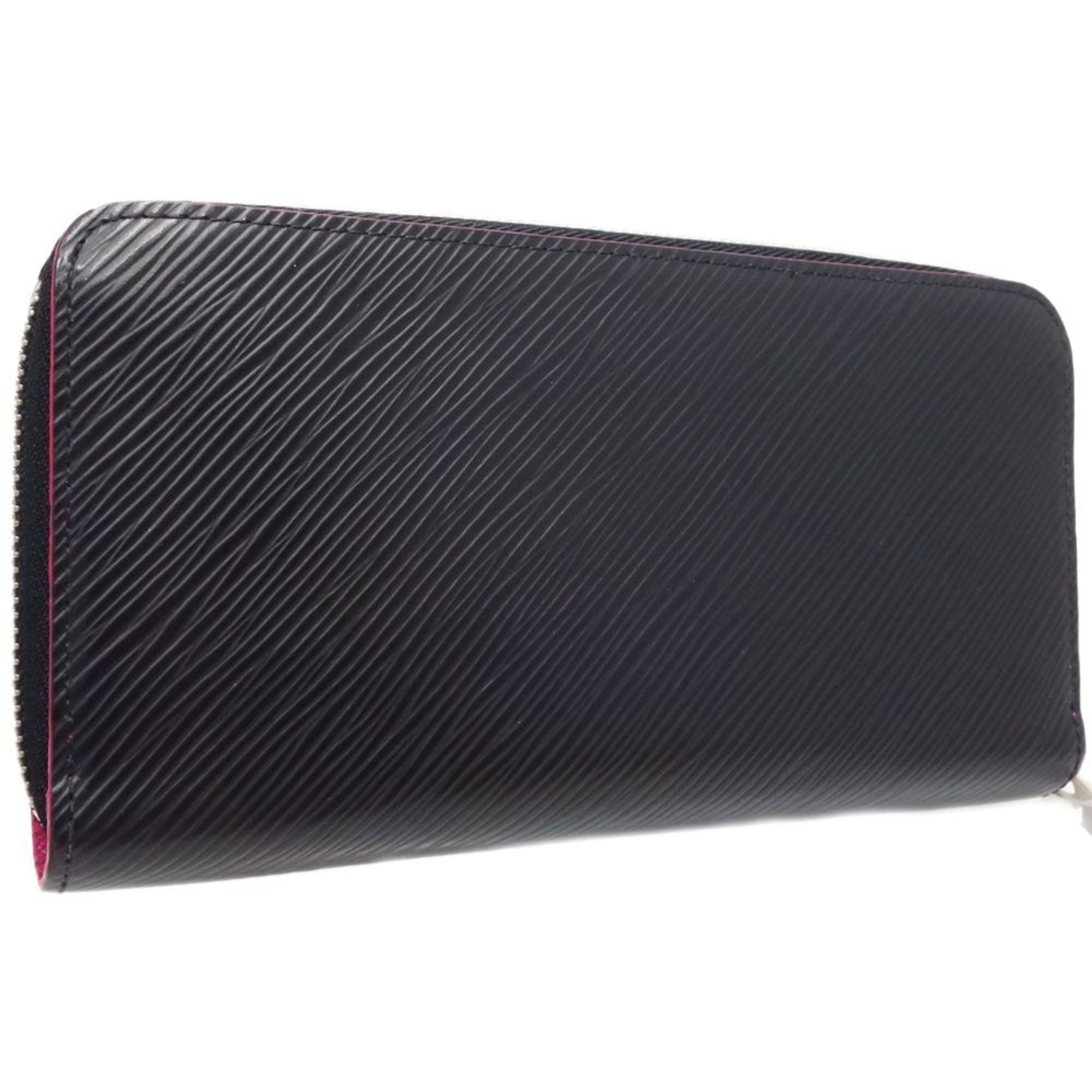 Louis Vuitton Hot Pink Noir Leather Long Wallet (Bi-Fold) (Pre-Owned)