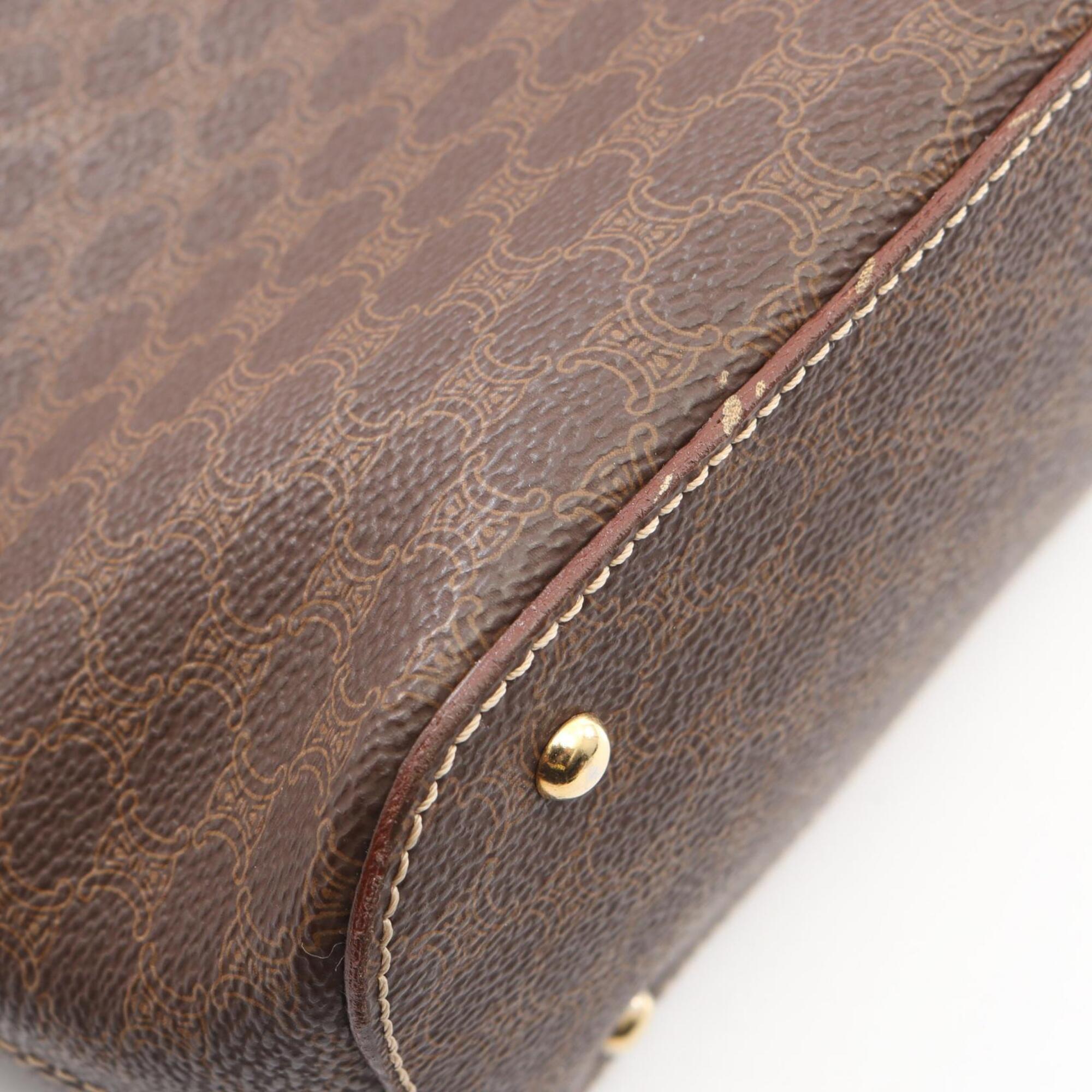 Celine Brown Coated Canvas Leather Handbag (Pre-Owned)