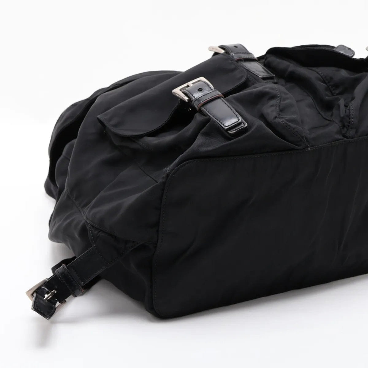 Prada Black Leather Nylon Backpack (Pre-Owned)