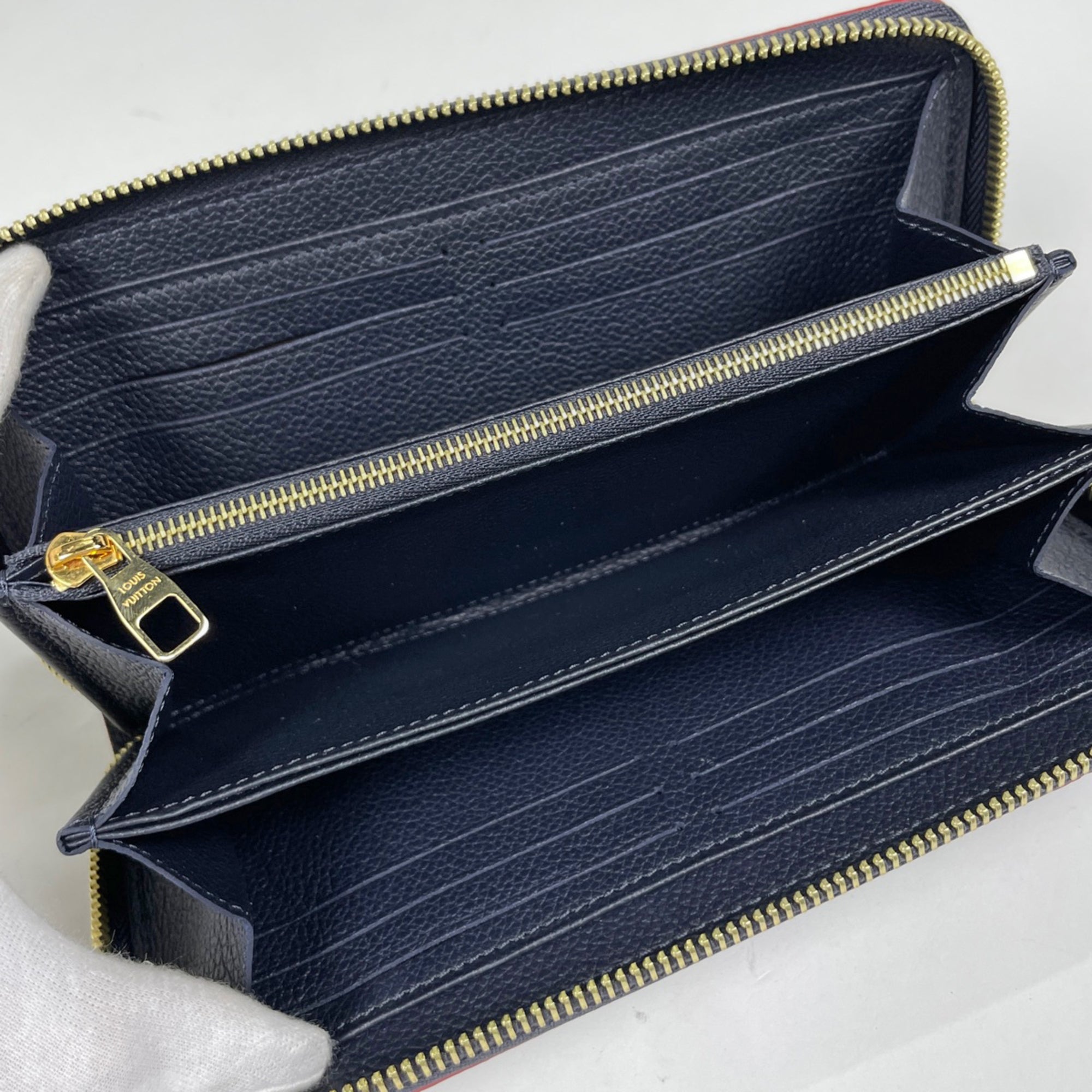 Louis Vuitton Monogram Empreinte Marine Rouge Navy Monogram Empreinte Long Wallet (Bi-Fold) (Pre-Owned)