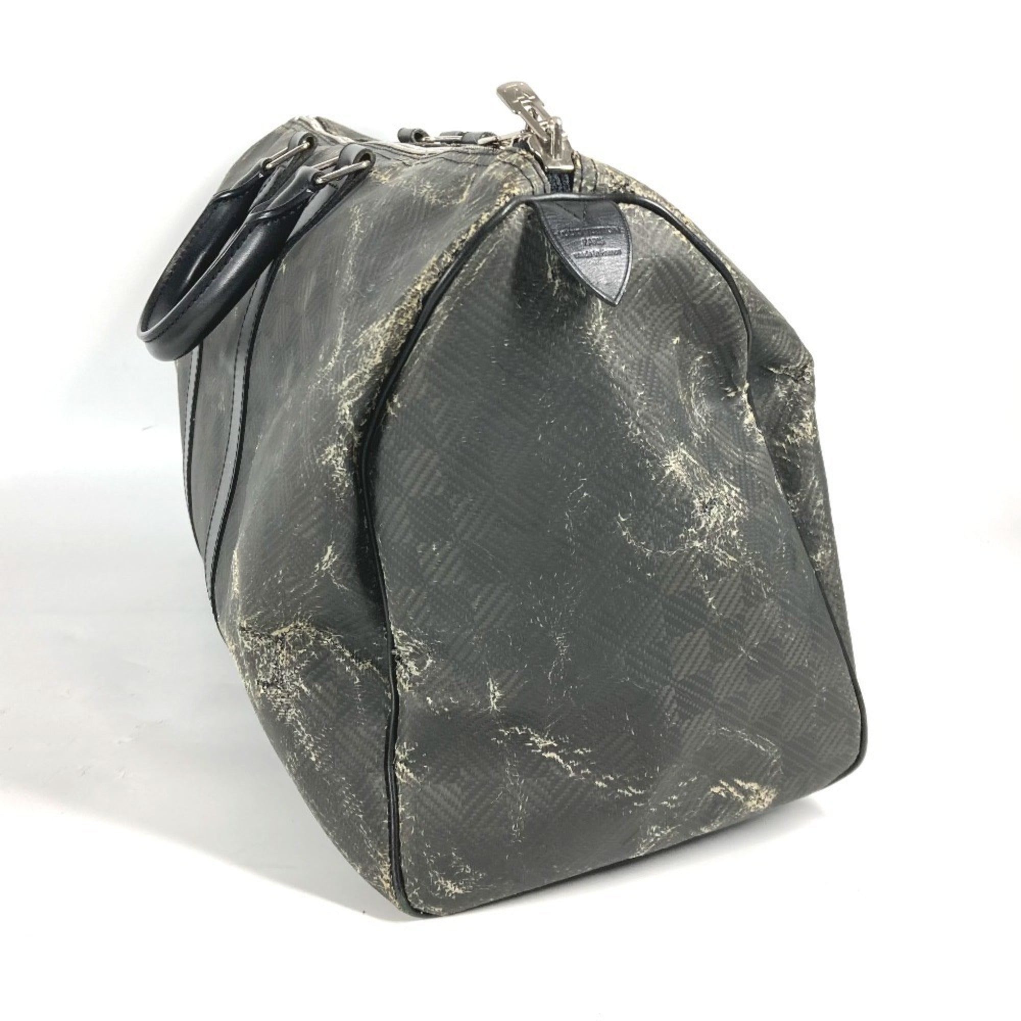 Louis Vuitton Black Noir Canvas Damier Canvas Boston Bag (Pre-Owned)
