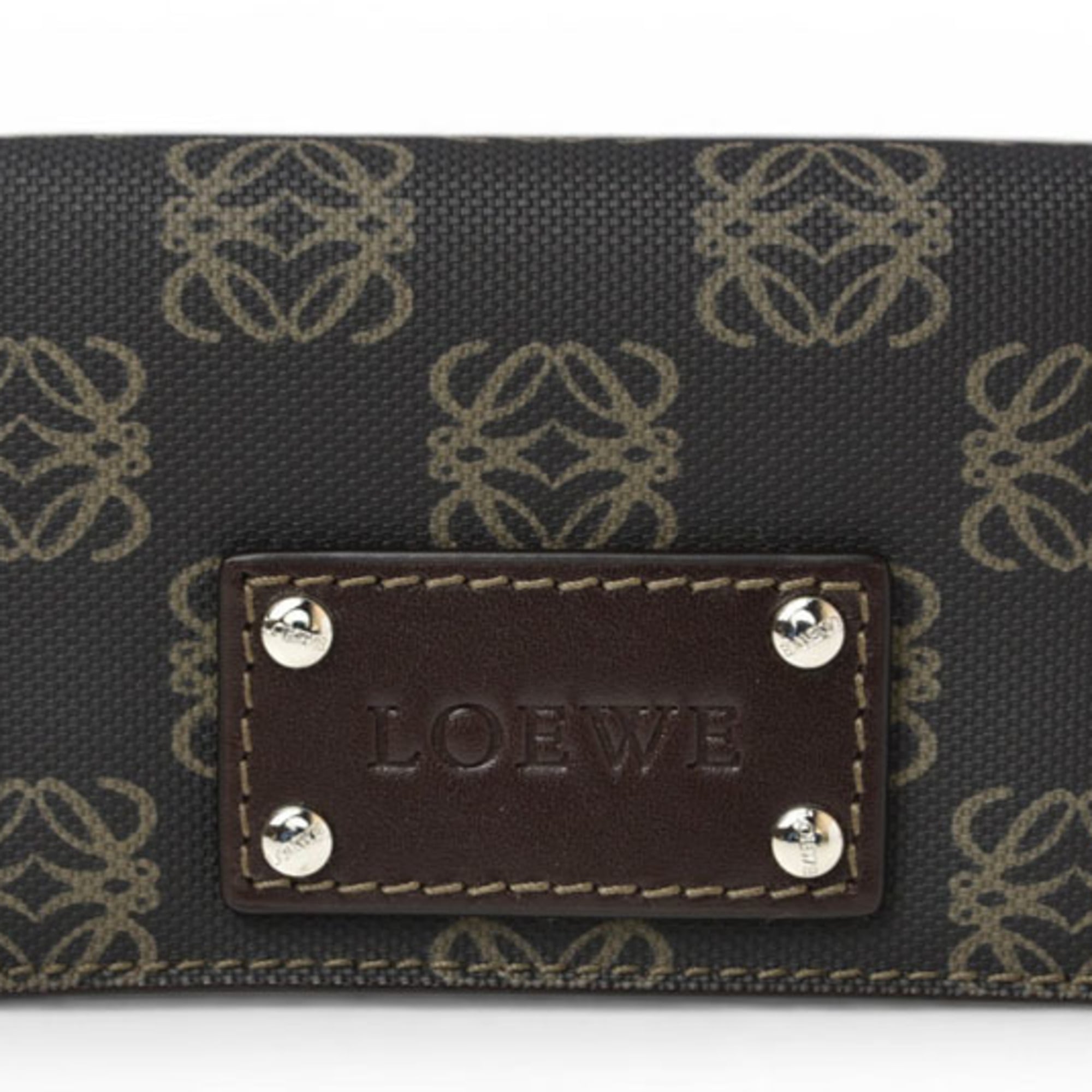 Loewe Brown Coated Canvas Coin Purse/Coin Case (Pre-Owned)