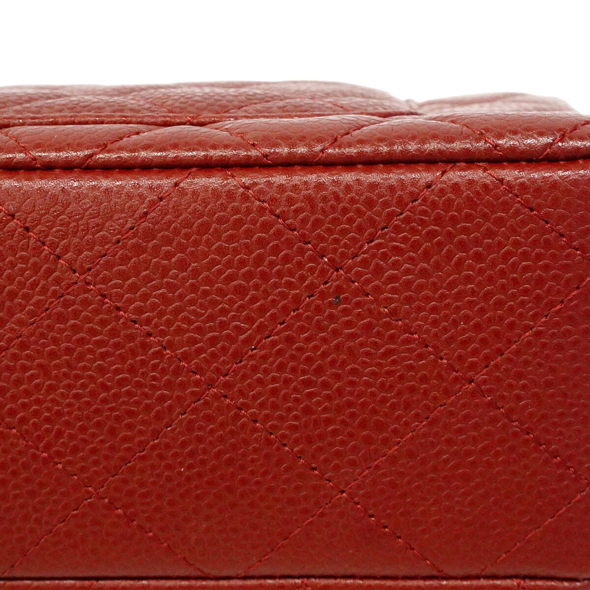 Chanel Bordeaux Grained Calfskin Shoulder Bag (Pre-Owned)