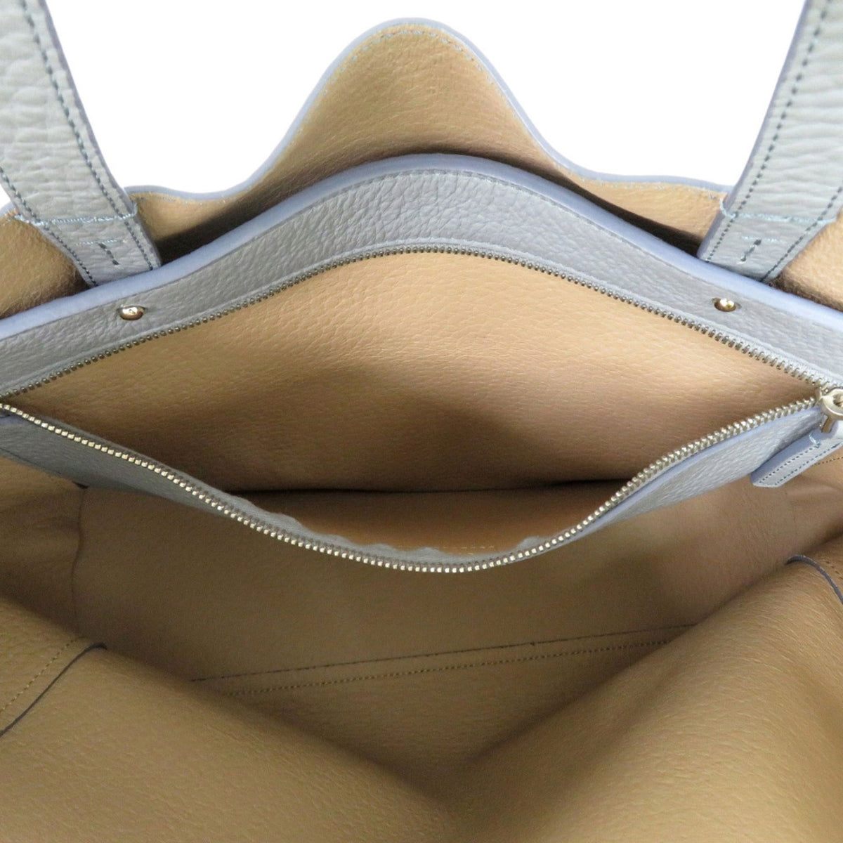 Tod's Blue Gray Leather Tote Bag (Pre-Owned)