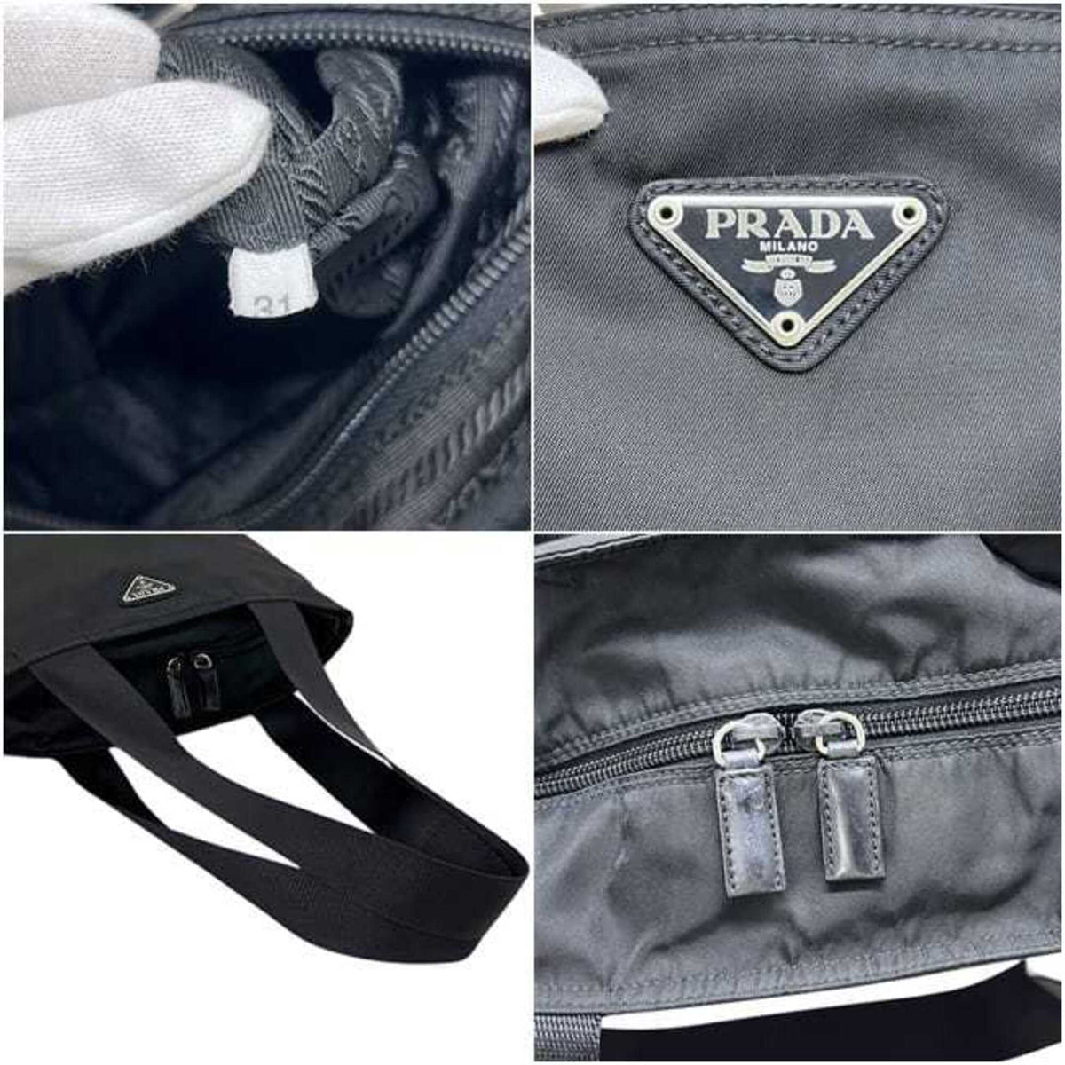 Prada Black Nero Nylon Tote Bag (Pre-Owned)