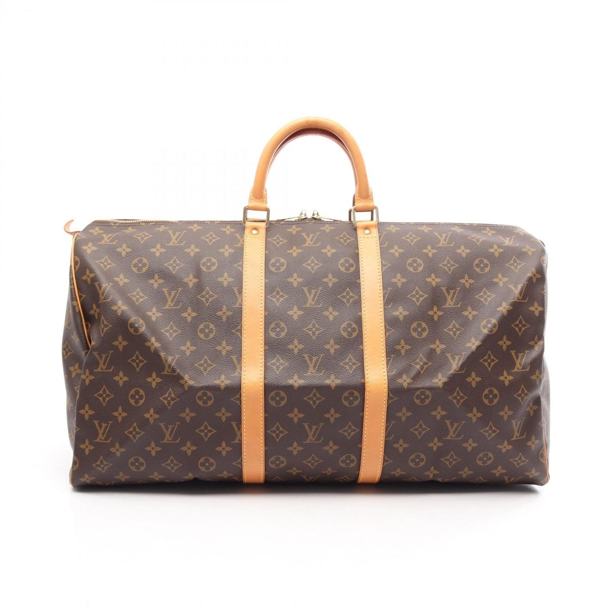 Louis Vuitton Brown Monogram Coated Canvas Leather Boston Bag Handbag (Pre-Owned)