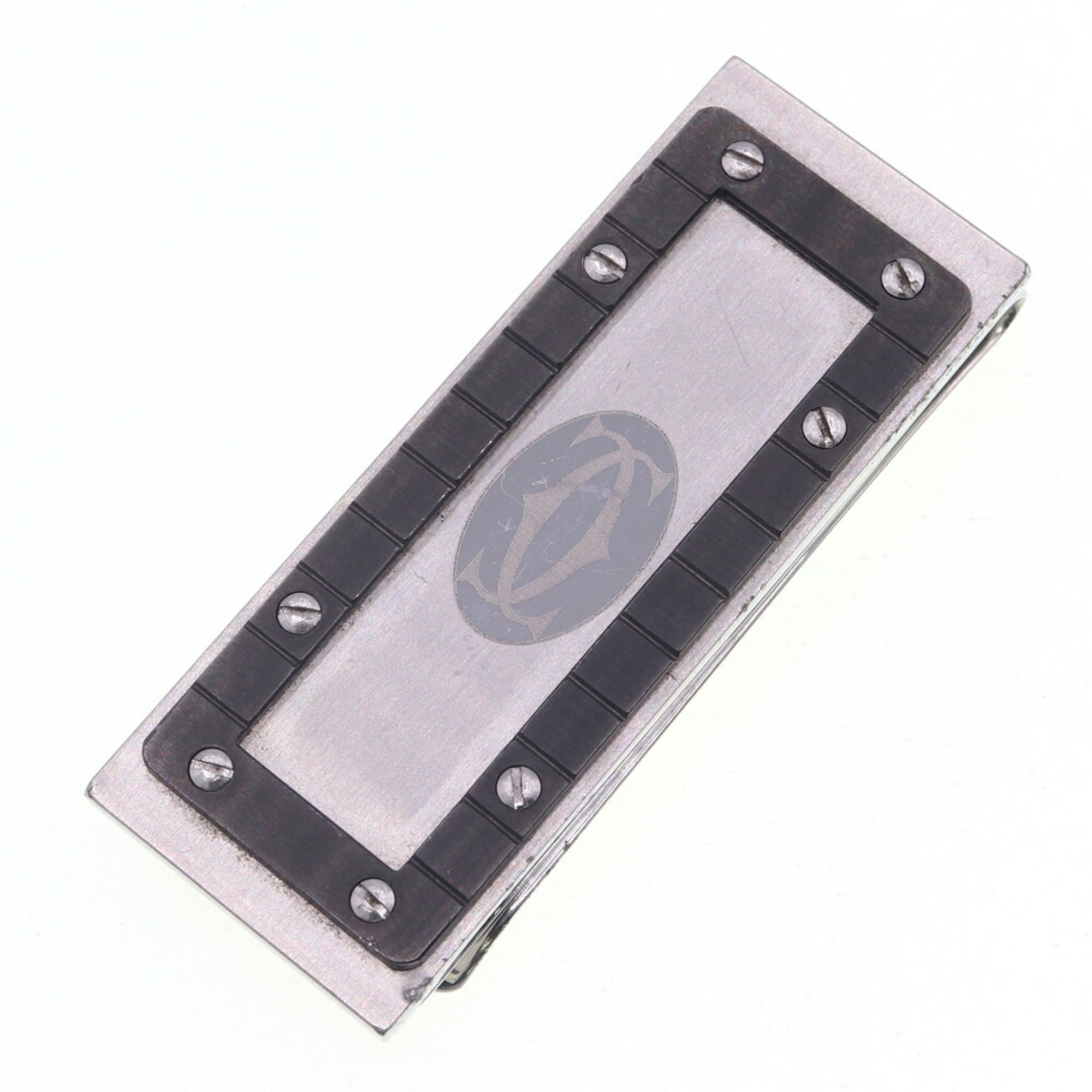 Cartier Santos Silver Black Stainless Steel Money Clip (Pre-Owned)