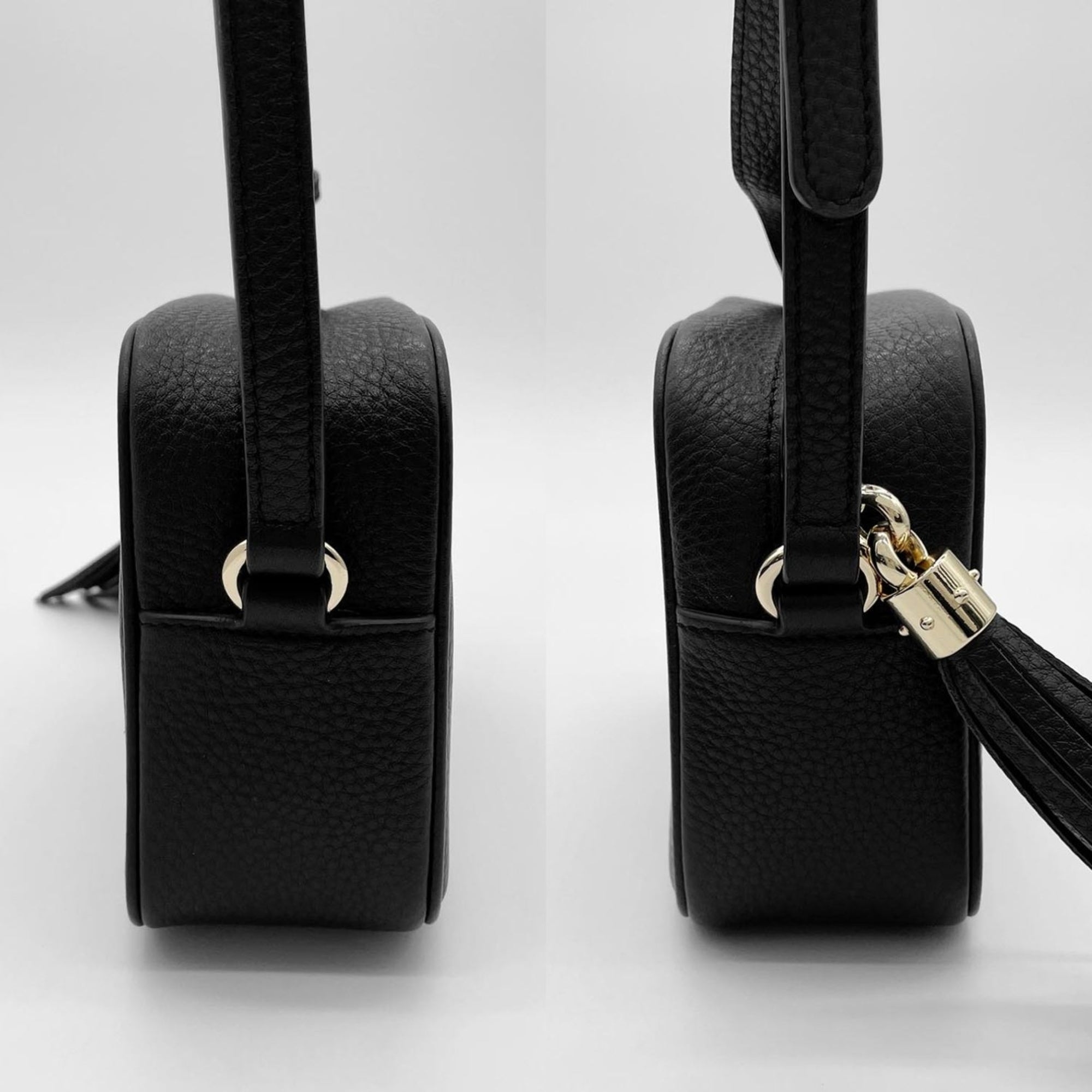 Gucci Black Leather Canvas Shoulder Bag (Pre-Owned)
