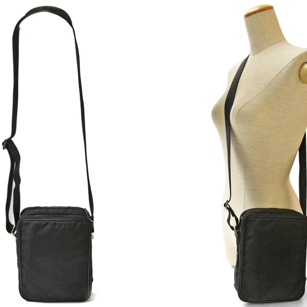 Prada Black Nylon Crossbody Bag Shoulder Bag (Pre-Owned)