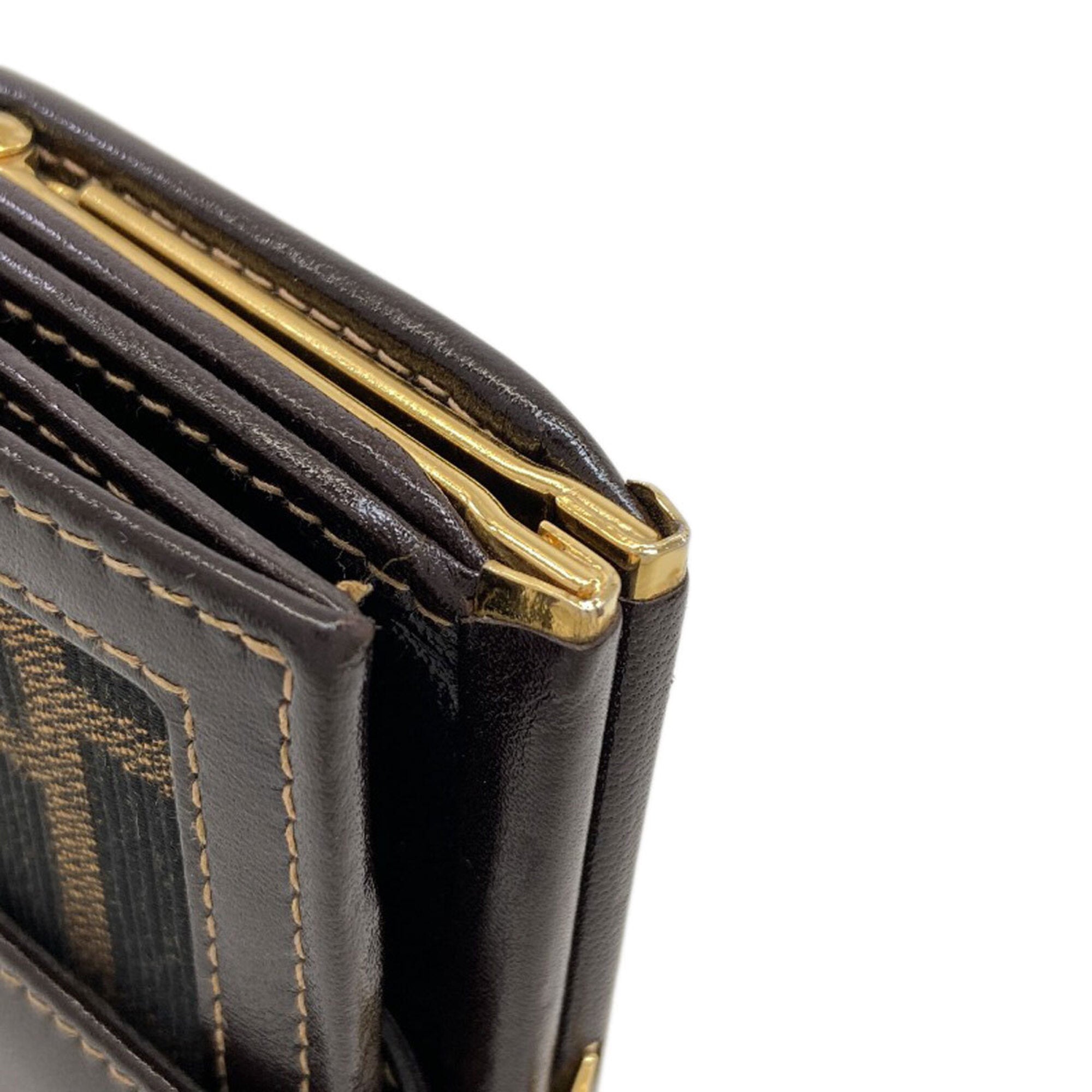 Fendi Brown Canvas Leather Wallet (Bi-Fold) (Pre-Owned)