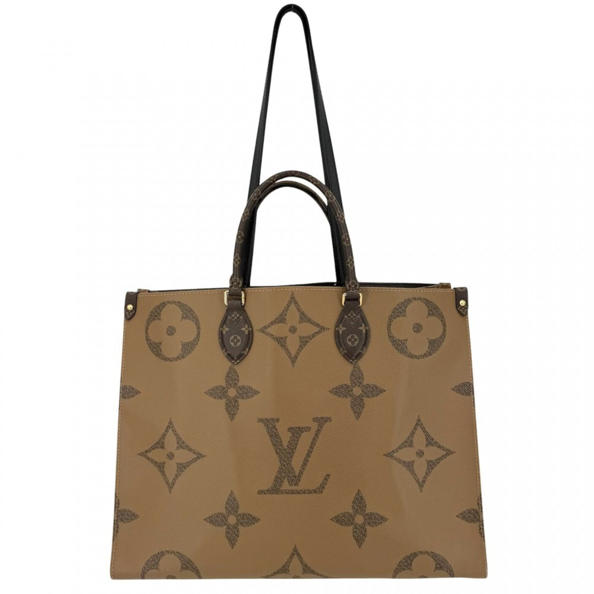Louis Vuitton Beige Brown Monogram Reverse Monogram Handbag Tote Bag (Pre-Owned)