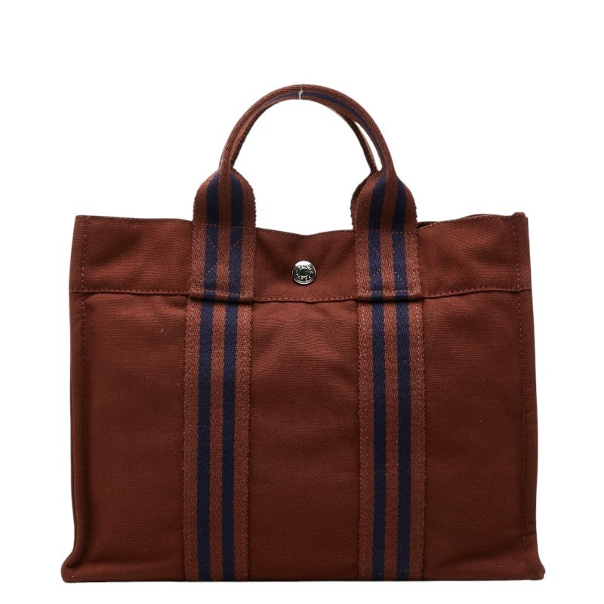 Hermes Brown Canvas Tote Bag (Pre-Owned)