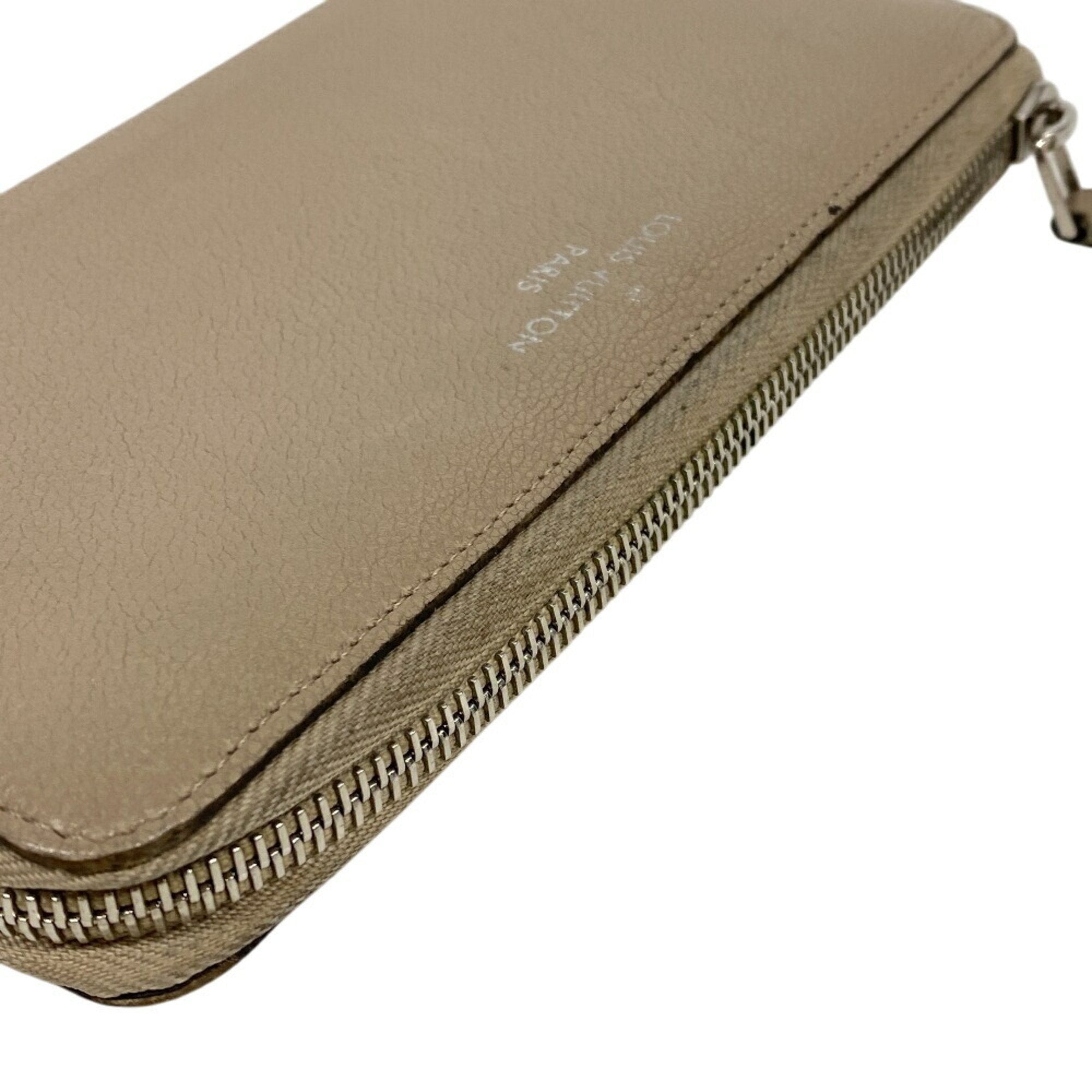 Louis Vuitton Parnassea Beige Leather Long Wallet (Bi-Fold) (Pre-Owned)
