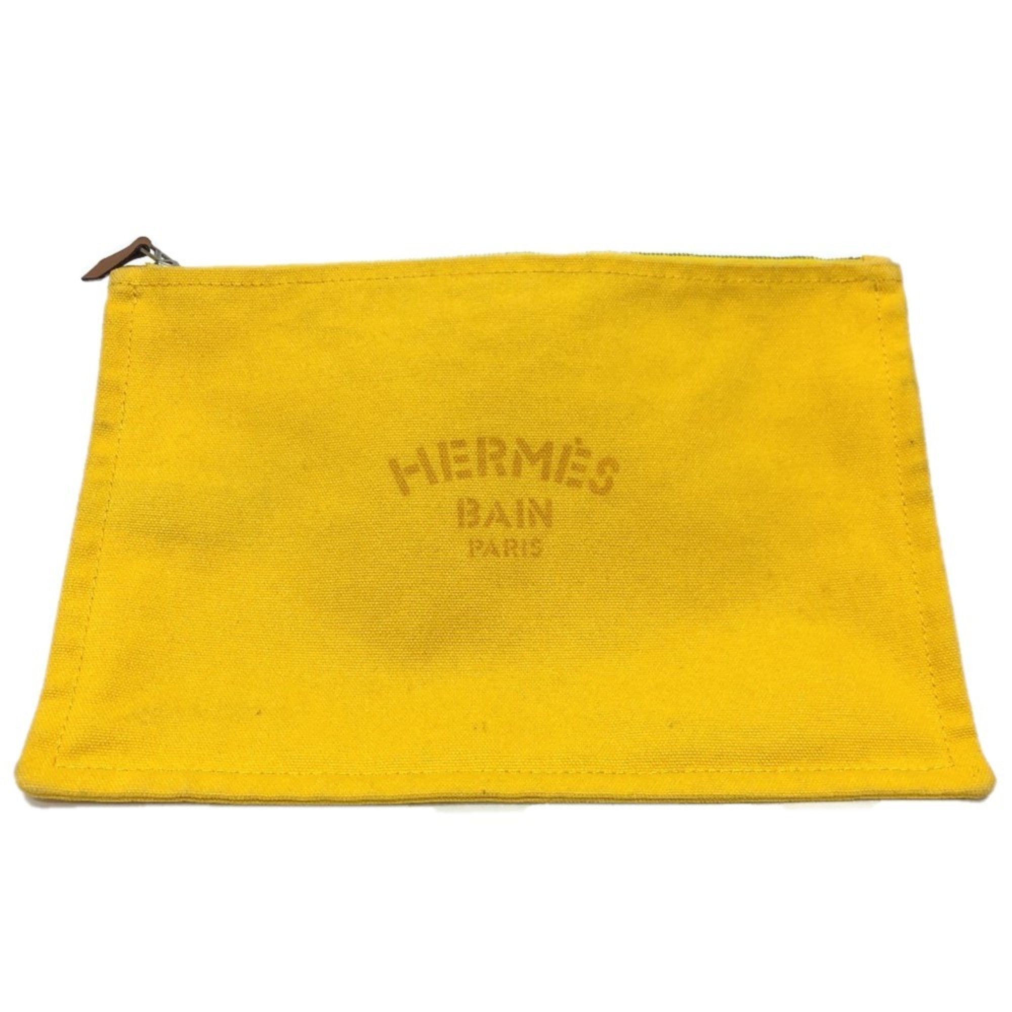 Hermes Yellow Canvas Pouch (Pre-Owned)