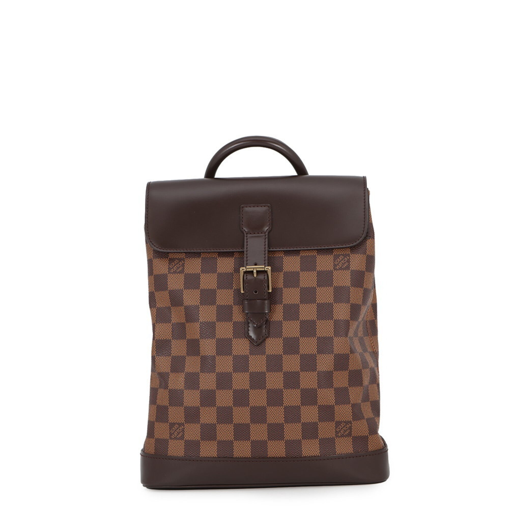 Louis Vuitton Damier Canvas Ebene Red Color Exotic Leather Backpack Handbag (Pre-Owned)