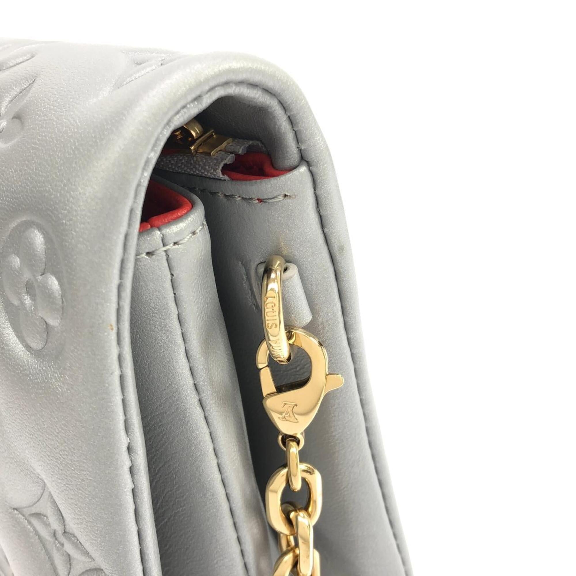Louis Vuitton Silver Leather Pochette Shoulder Bag (Pre-Owned)