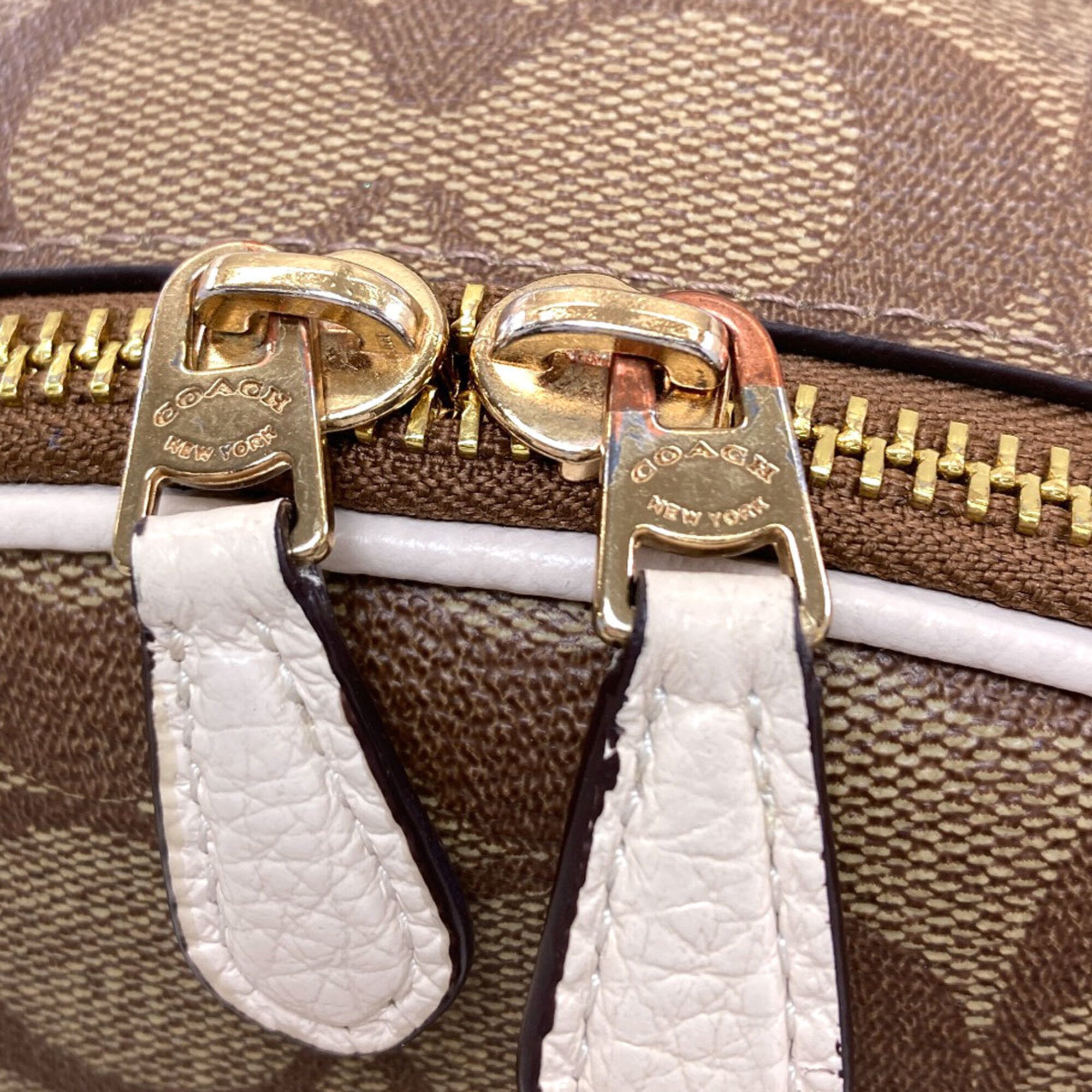 Coach Brown White Pvc (Pre-Owned)