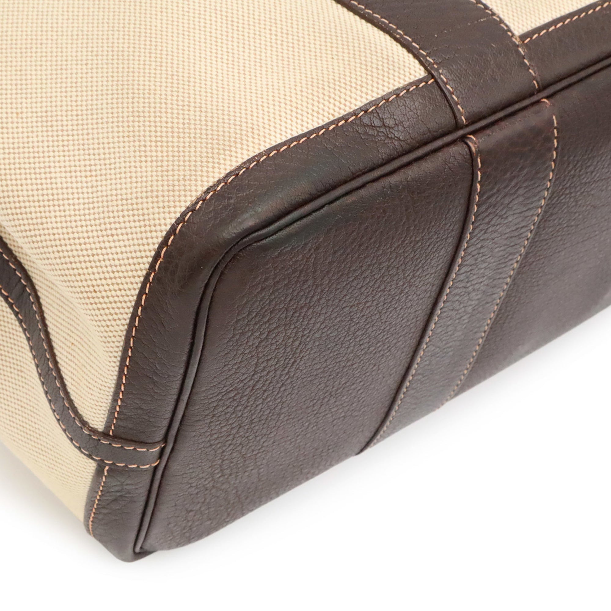 Hermes Brown Natural Toile H Shoulder Bag Tote Bag (Pre-Owned)