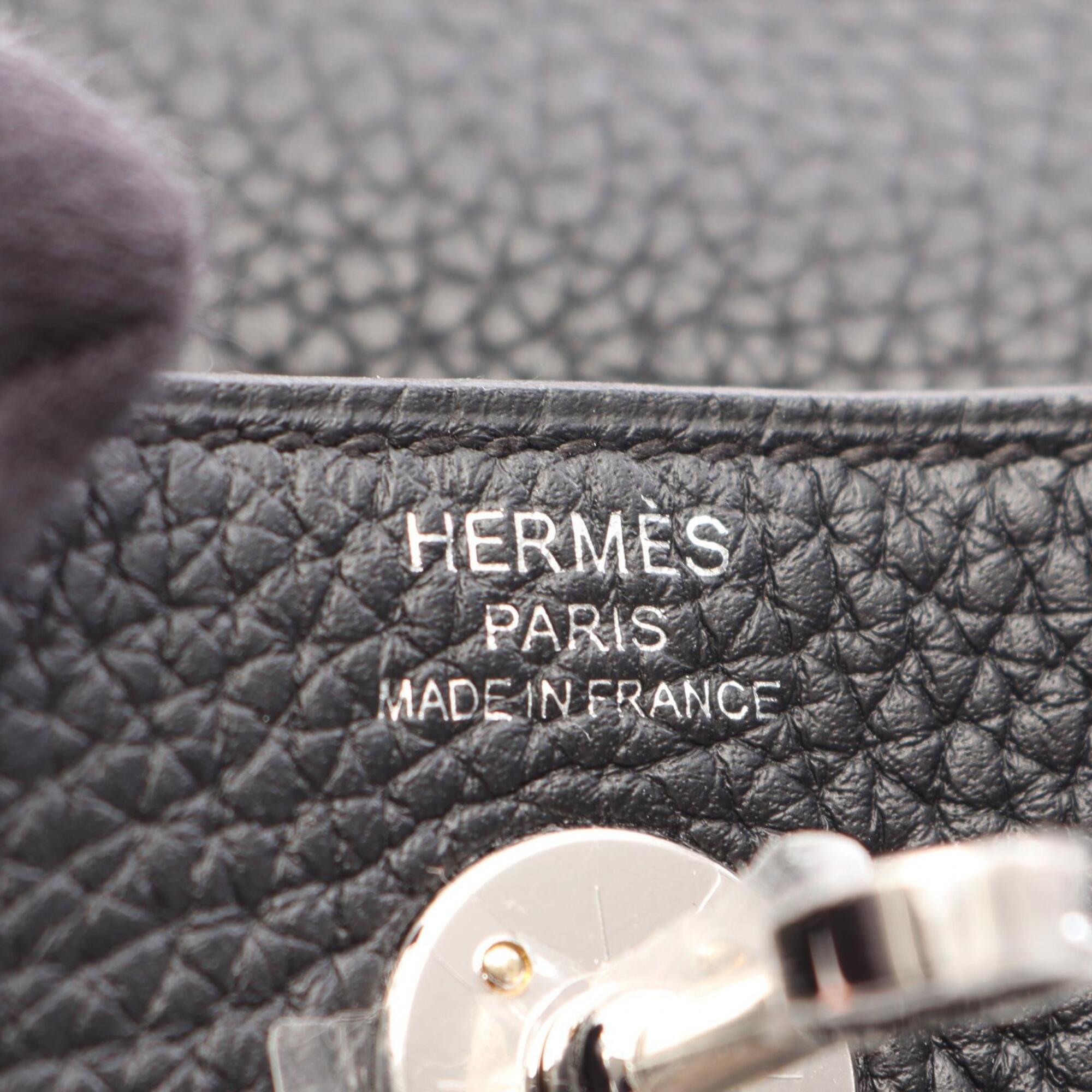 Hermes Black Taurillon Clemence Leather Handbag Shoulder Bag (Pre-Owned)