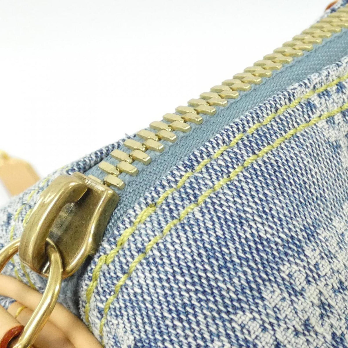 Louis Vuitton Damier Blue Cotton Canvas Leather Handbag (Pre-Owned)