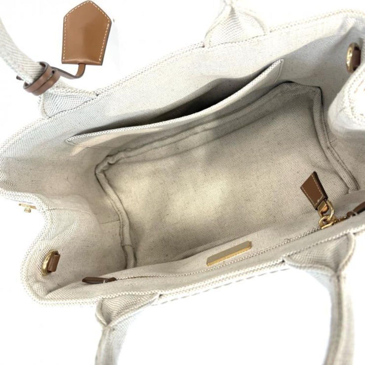 Prada Brown Canvas Handbag Shoulder Bag (Pre-Owned)