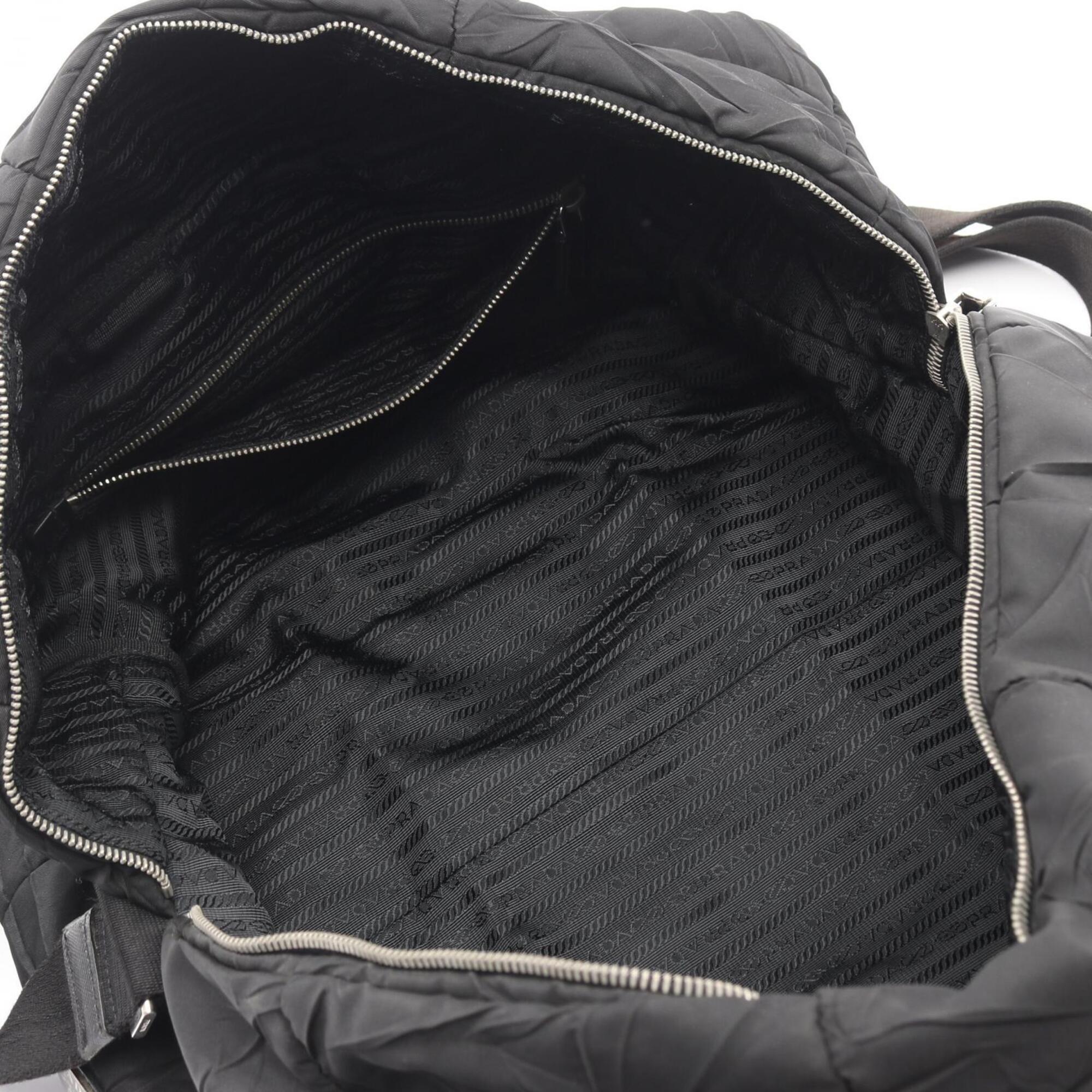 Prada Black Nylon Boston Bag Handbag (Pre-Owned)