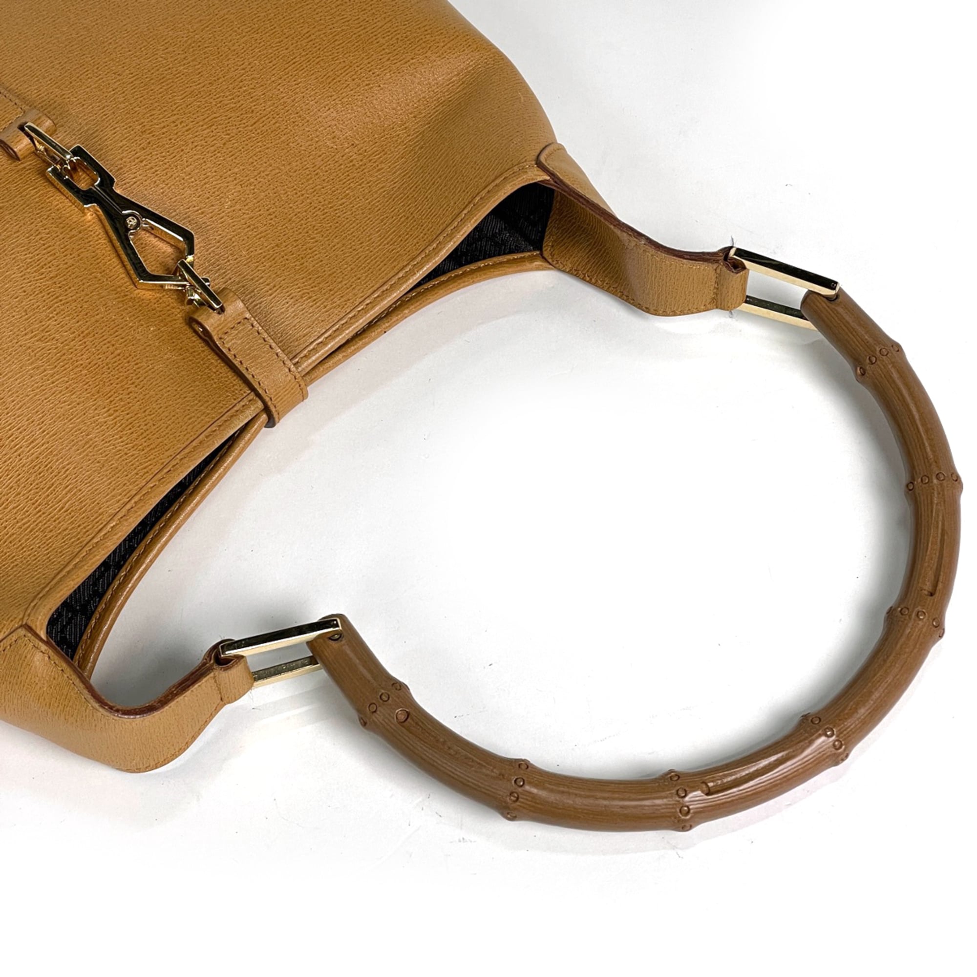Gucci Bamboo Brown Leather Shoulder Bag (Pre-Owned)