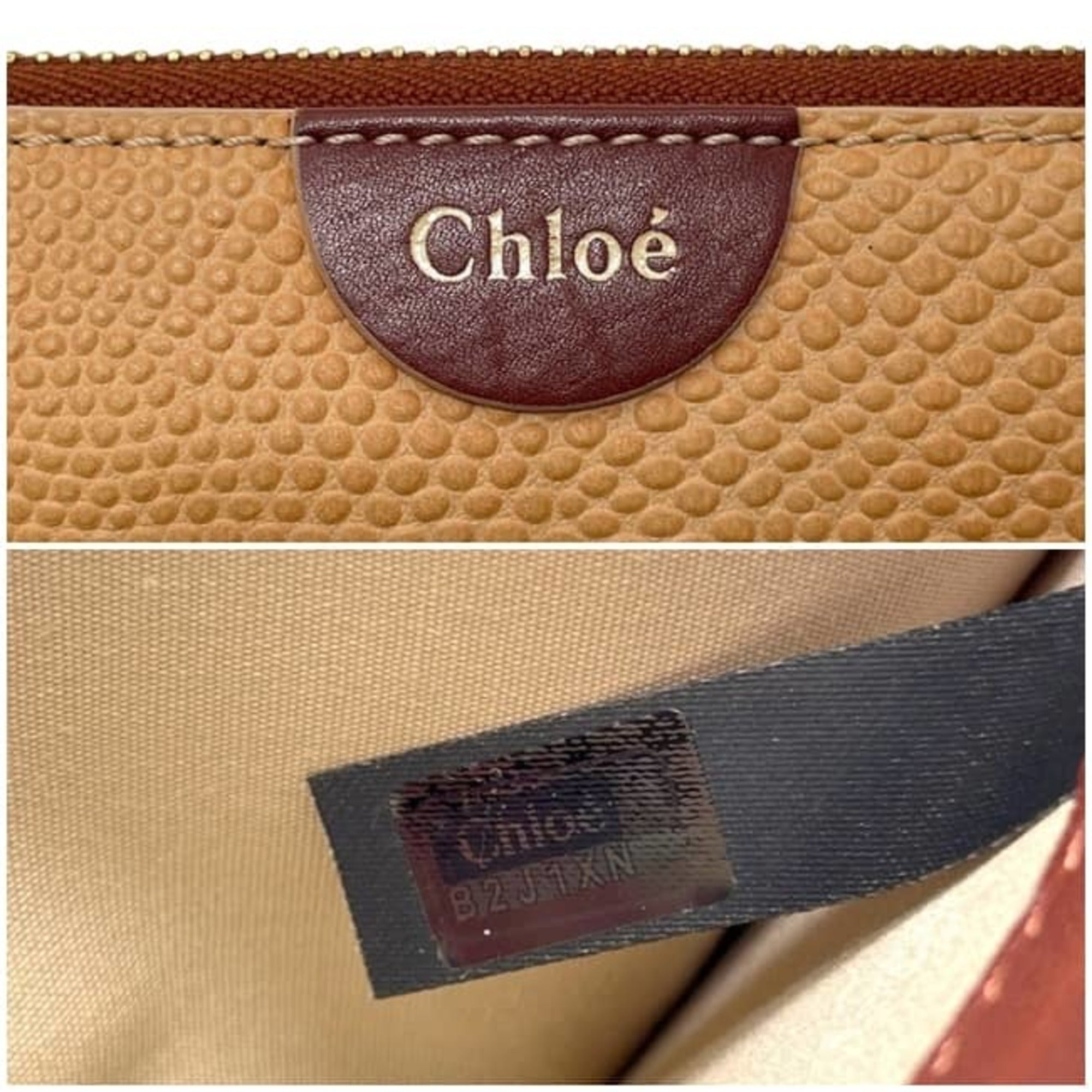 Chloé Beige Leather Long Wallet (Bi-Fold) (Pre-Owned)