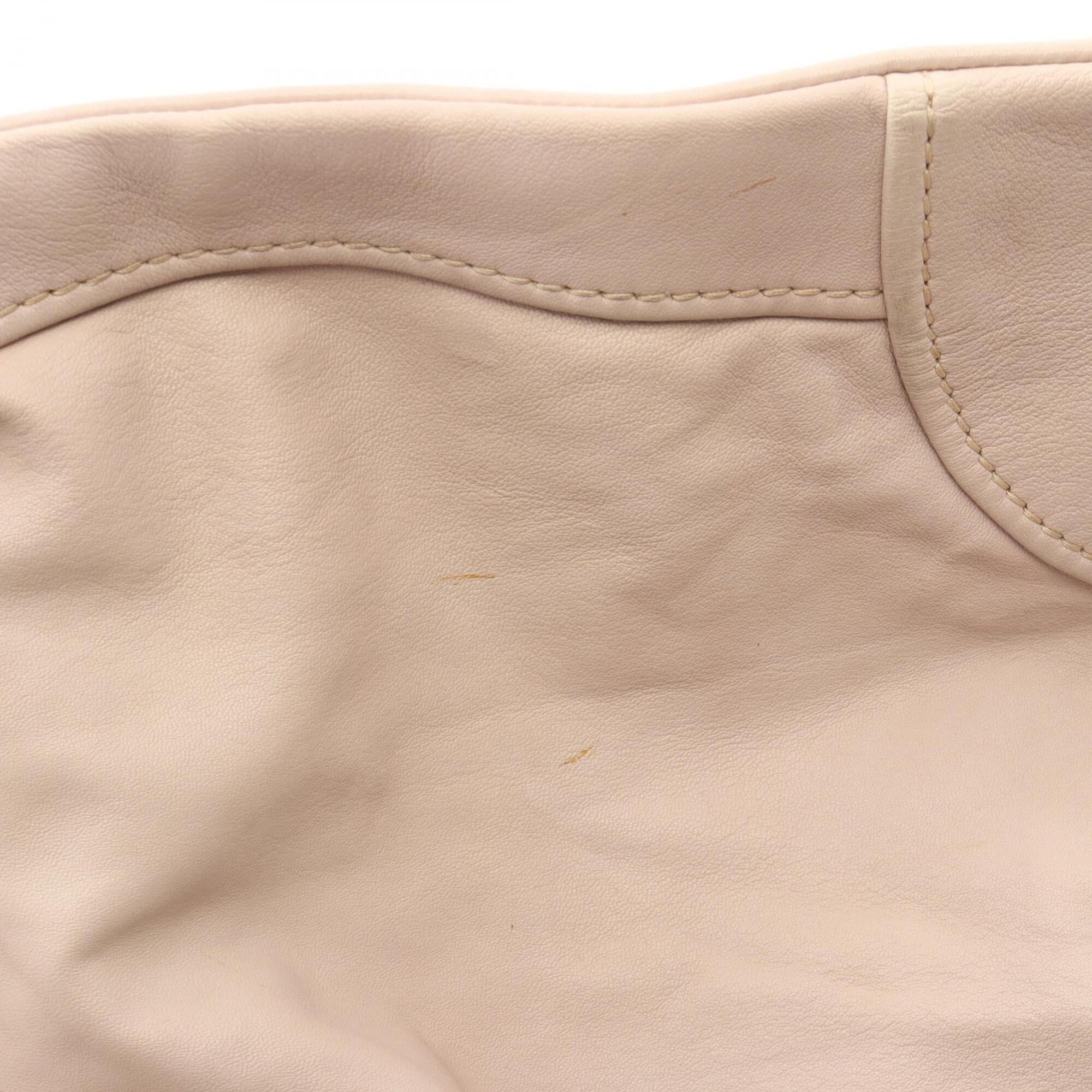 Miu Miu Ivory Leather Boston Bag Handbag (Pre-Owned)