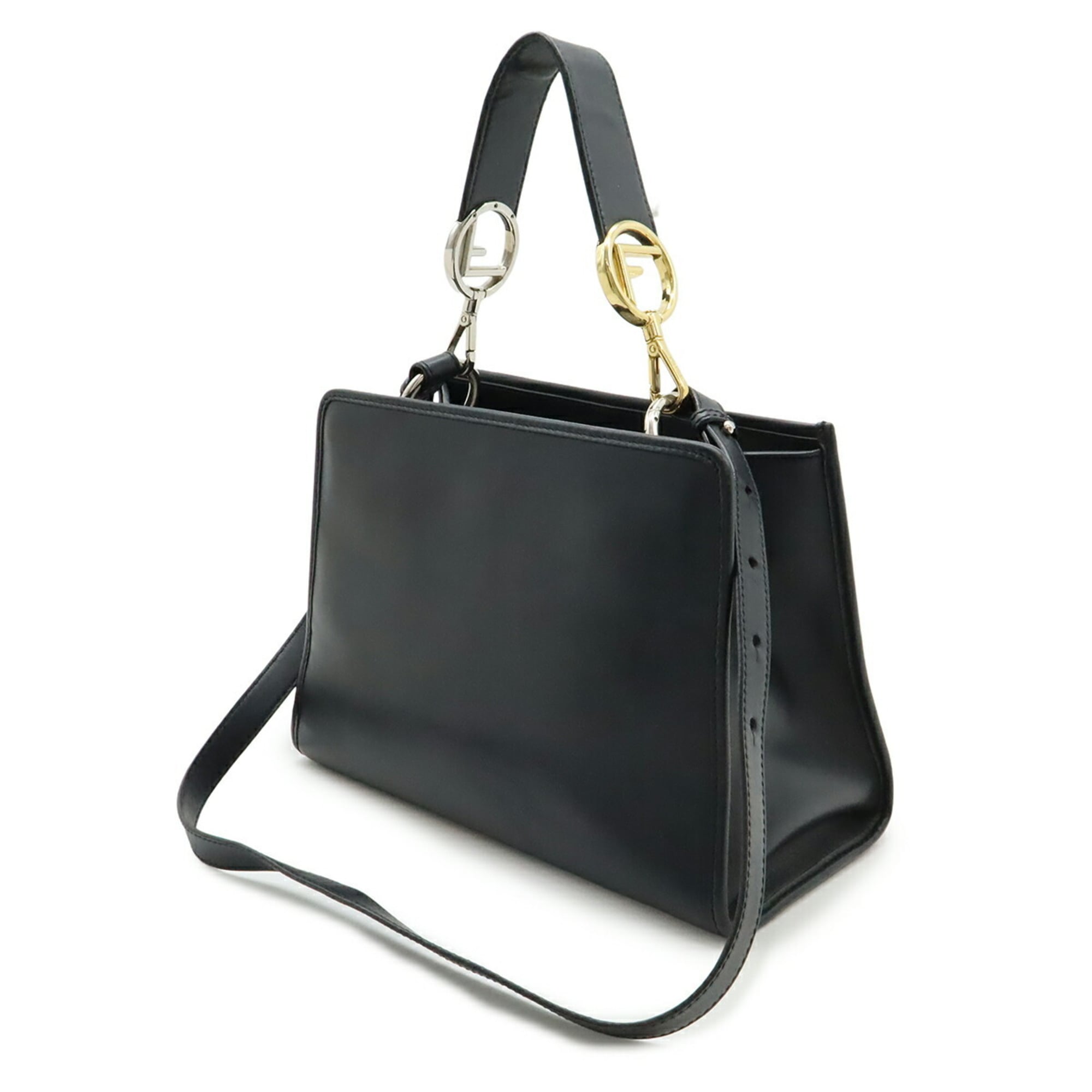 Fendi Black Leather Handbag Shoulder Bag (Pre-Owned)