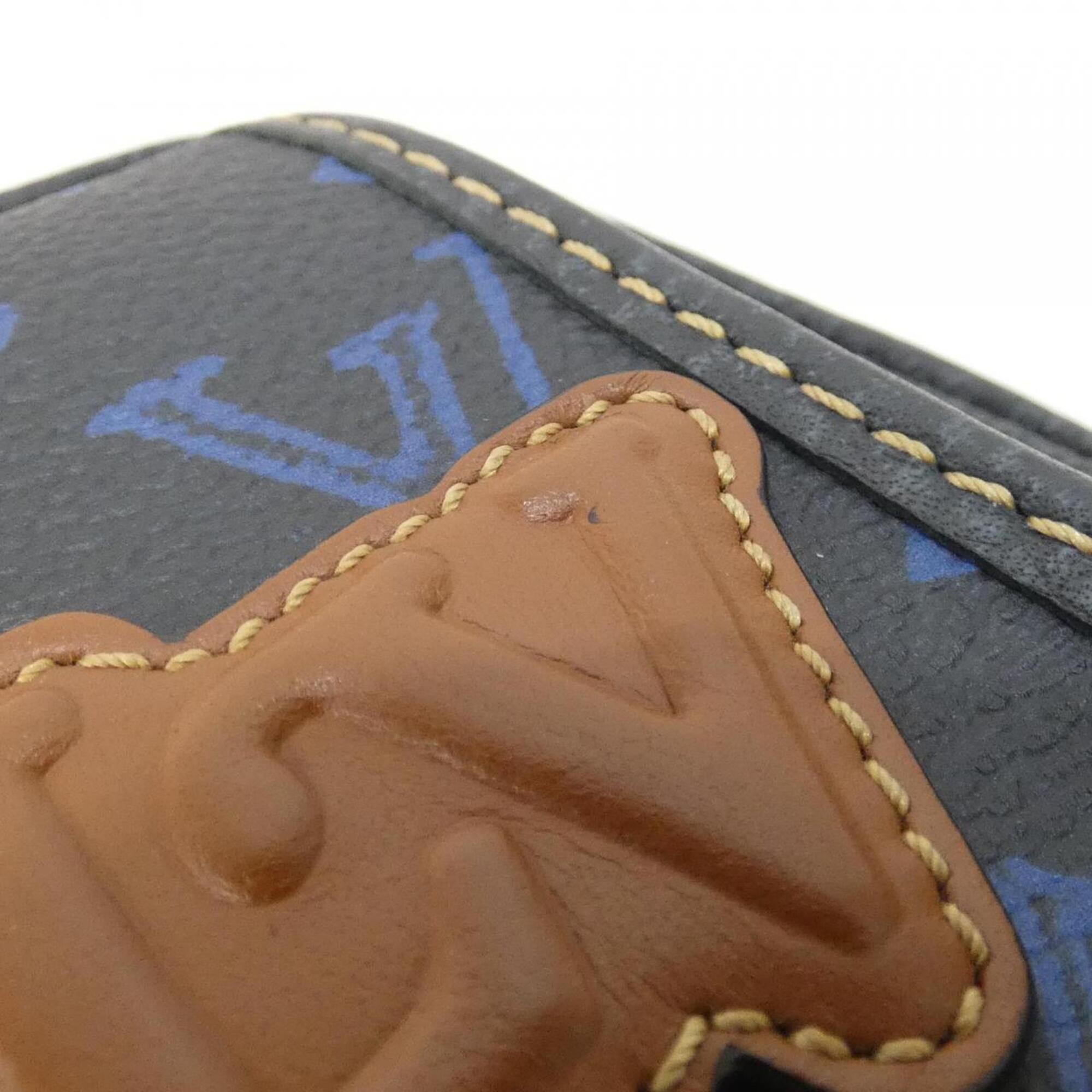 Louis Vuitton Blue Coated Canvas Shoulder Bag (Pre-Owned)