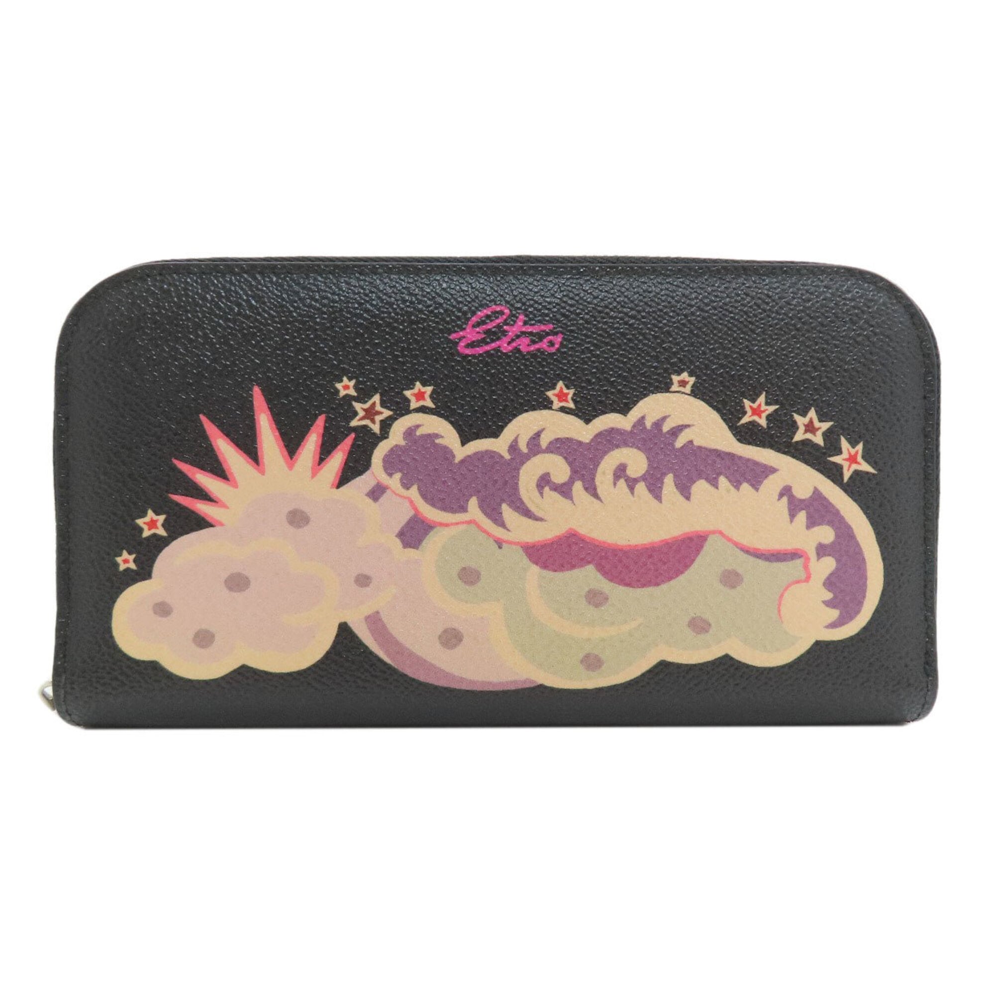 Etro Black Leather Long Wallet (Bi-Fold) (Pre-Owned)