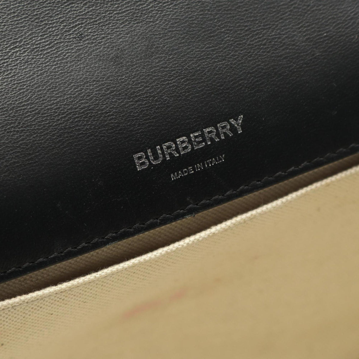 Burberry Black Canvas Leather Handbag Shoulder Bag (Pre-Owned)