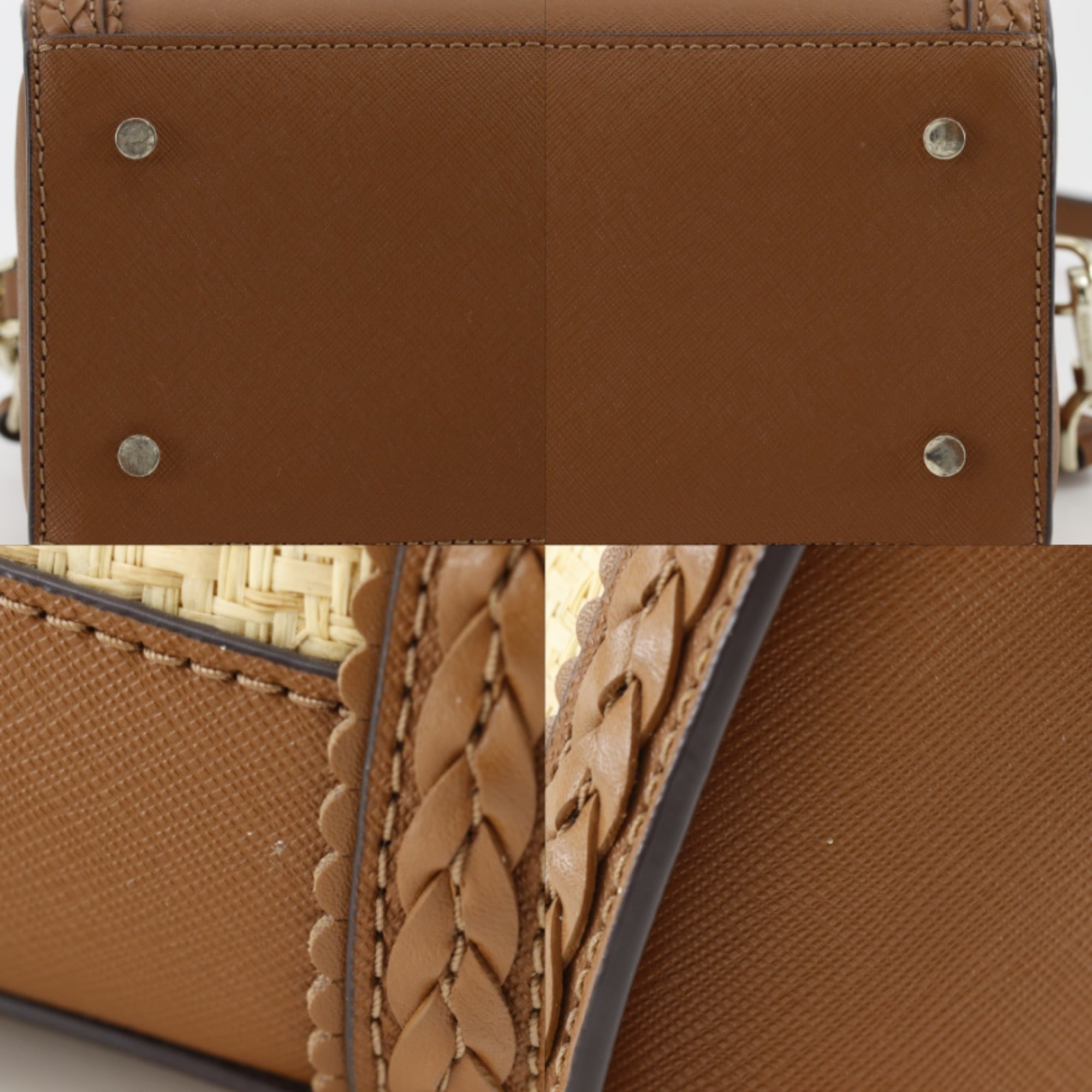 Kate Spade Brown Straw Leather Handbag (Pre-Owned)