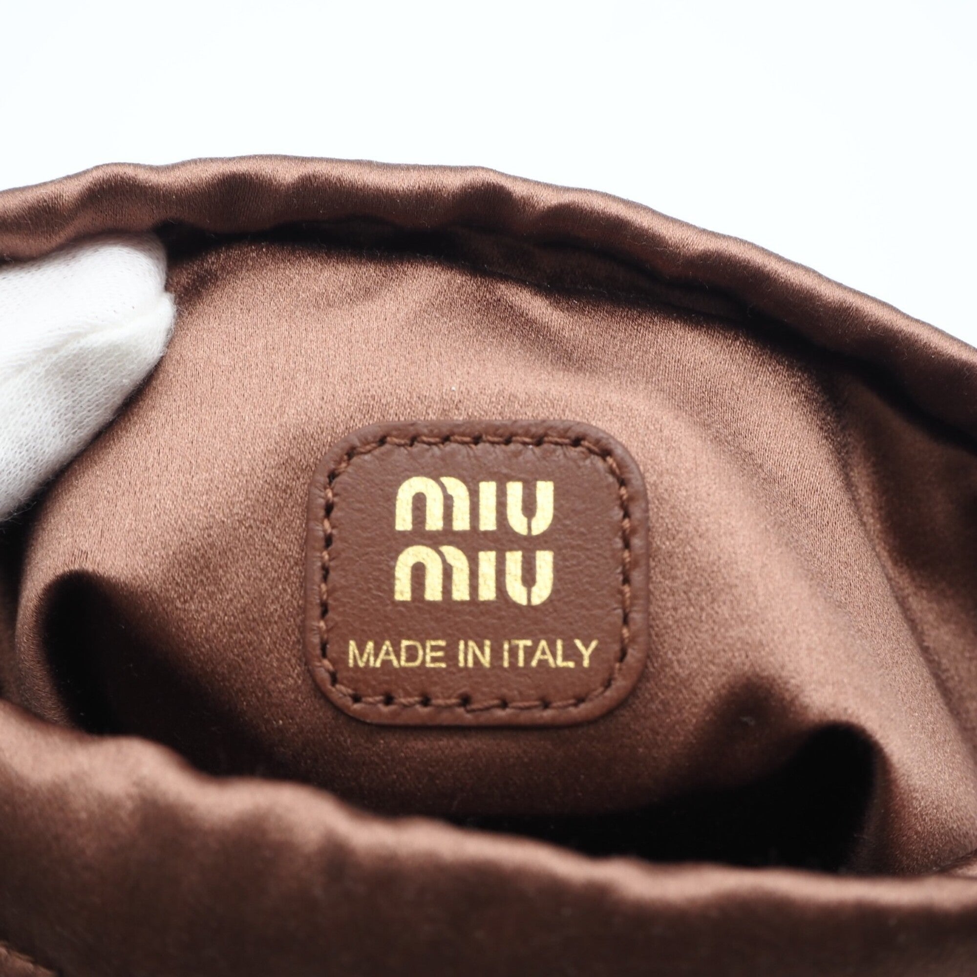 Miu Miu Brown Satin Pouch (Pre-Owned)