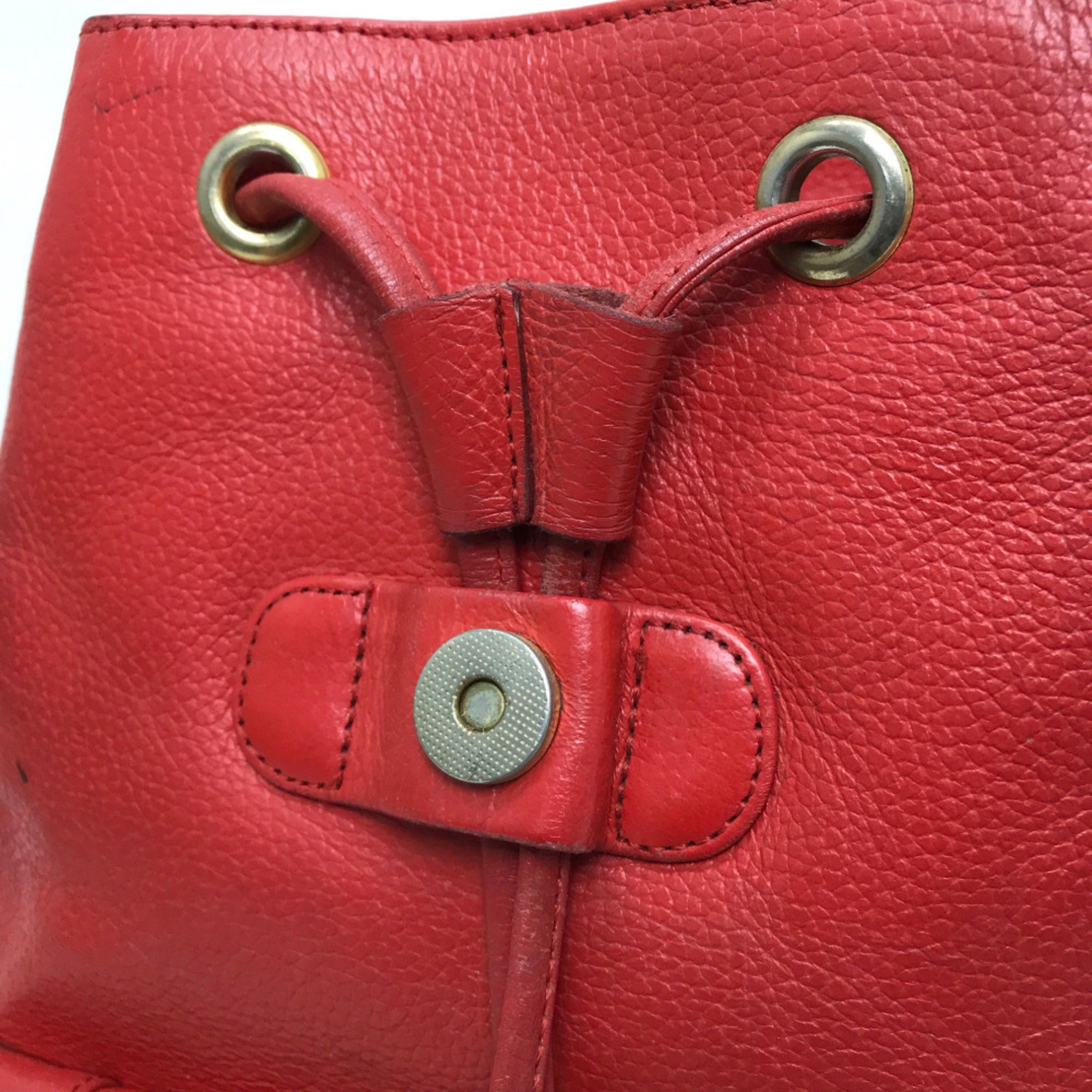 Mcm Red Leather Backpack (Pre-Owned)