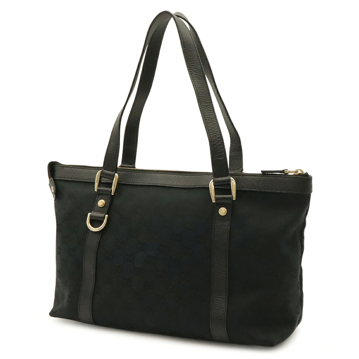 Gucci Black Gg Canvas Shoulder Bag Tote Bag (Pre-Owned)