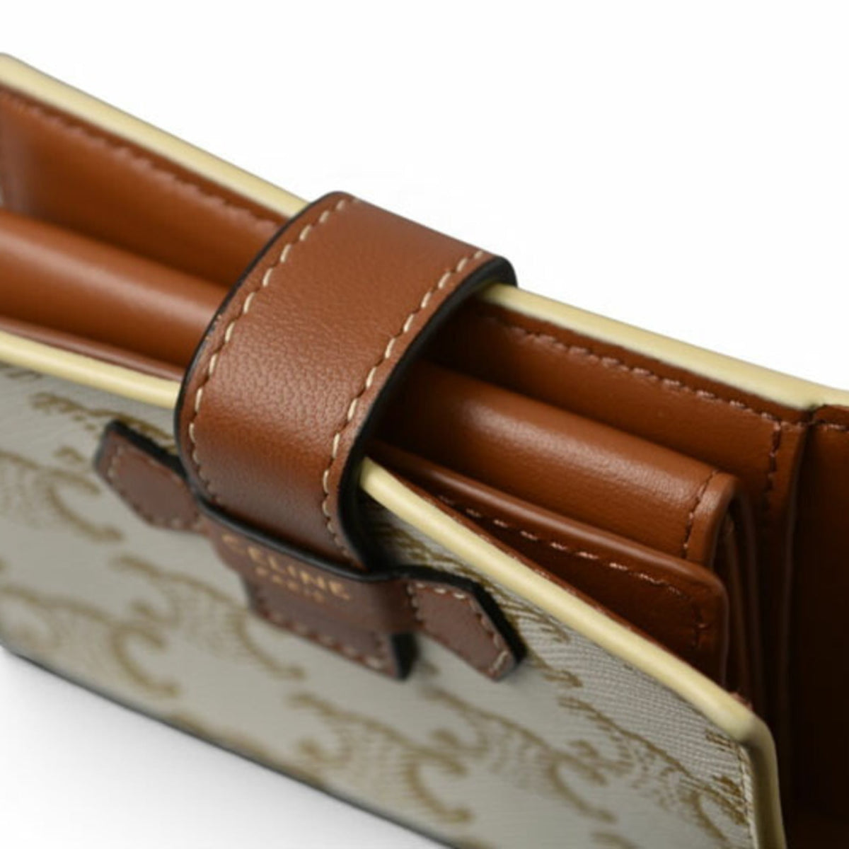 Celine Brown Ivory Coated Canvas Wallet (Bi-Fold) (Pre-Owned)