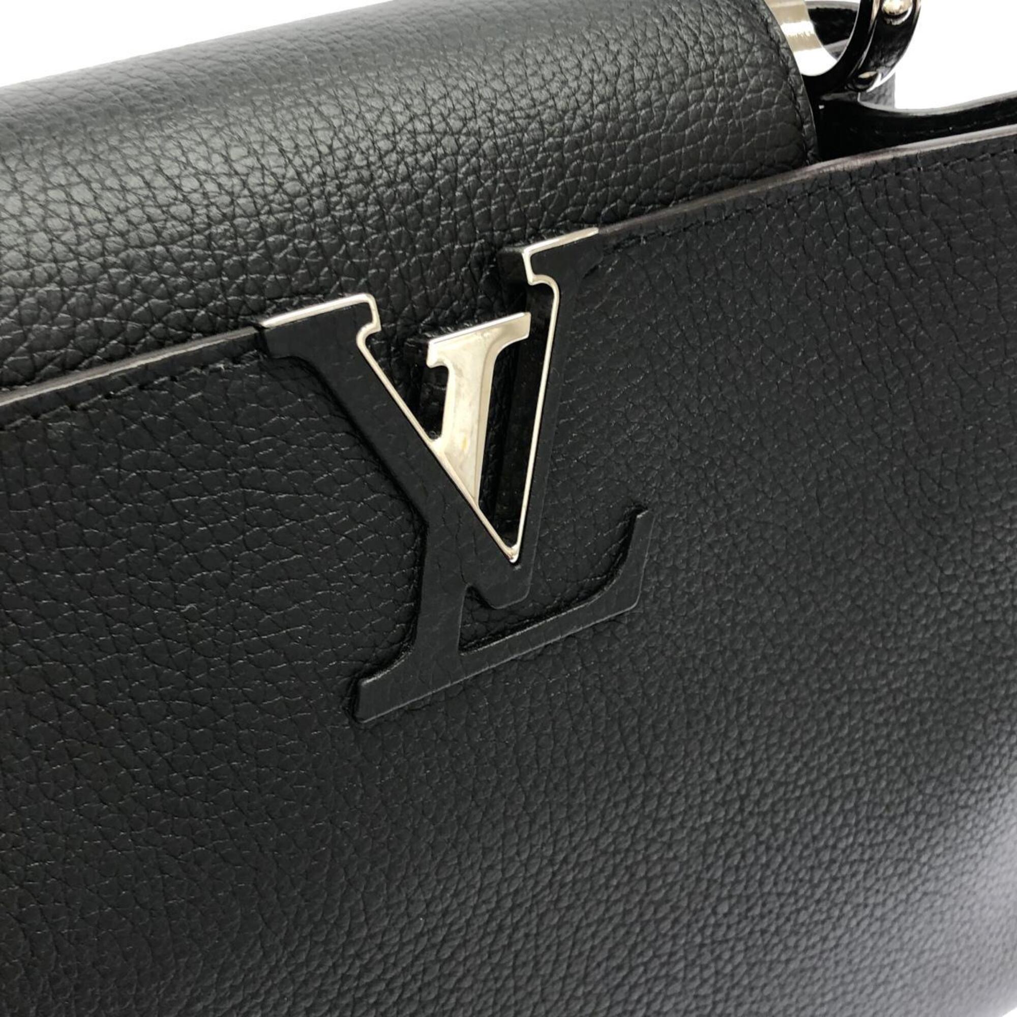 Louis Vuitton Black Leather Handbag (Pre-Owned)