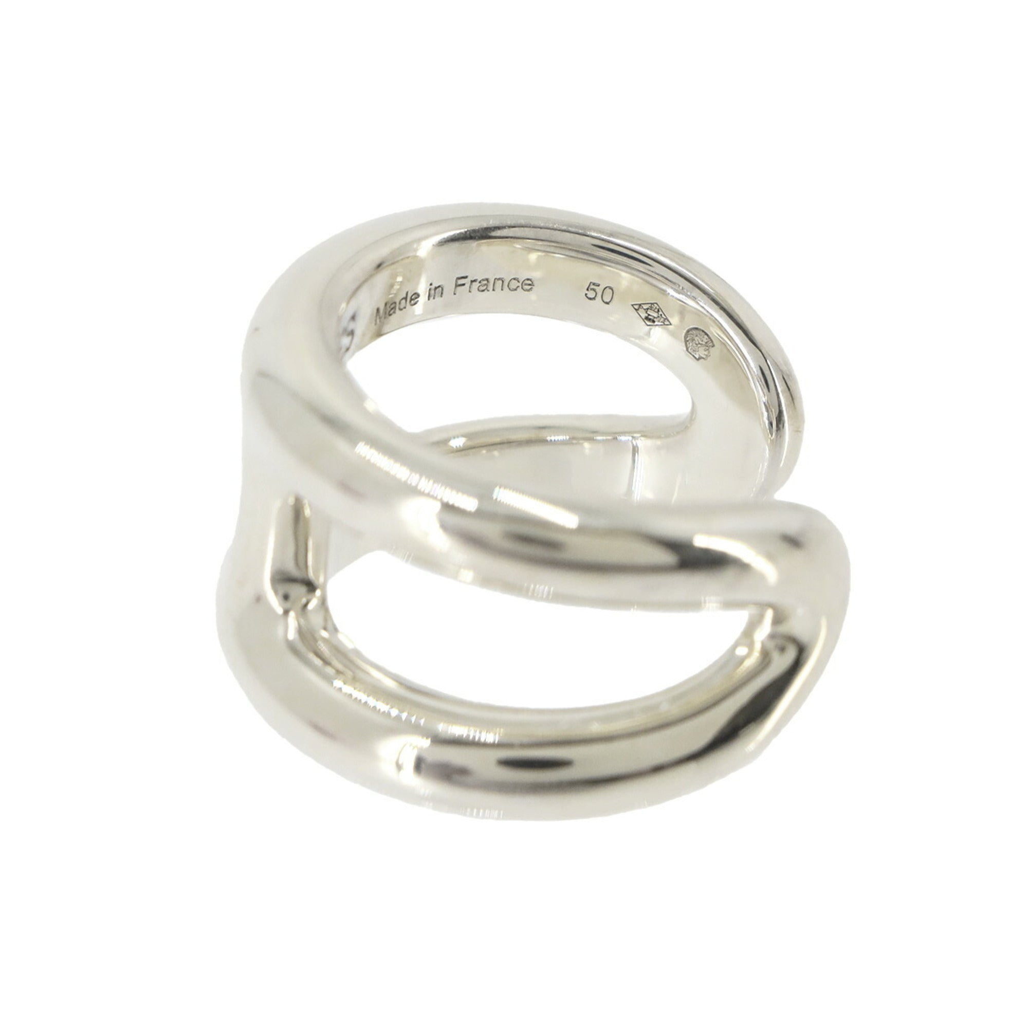 Hermes Silver Silver 925 Band Ring (Pre-Owned)
