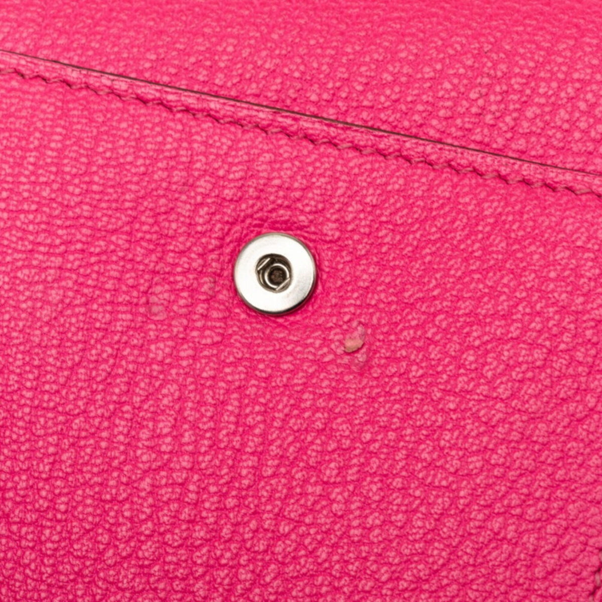 Hermes Pink Rose Shocking Chevre Leather Wallet (Tri-Fold) (Pre-Owned)