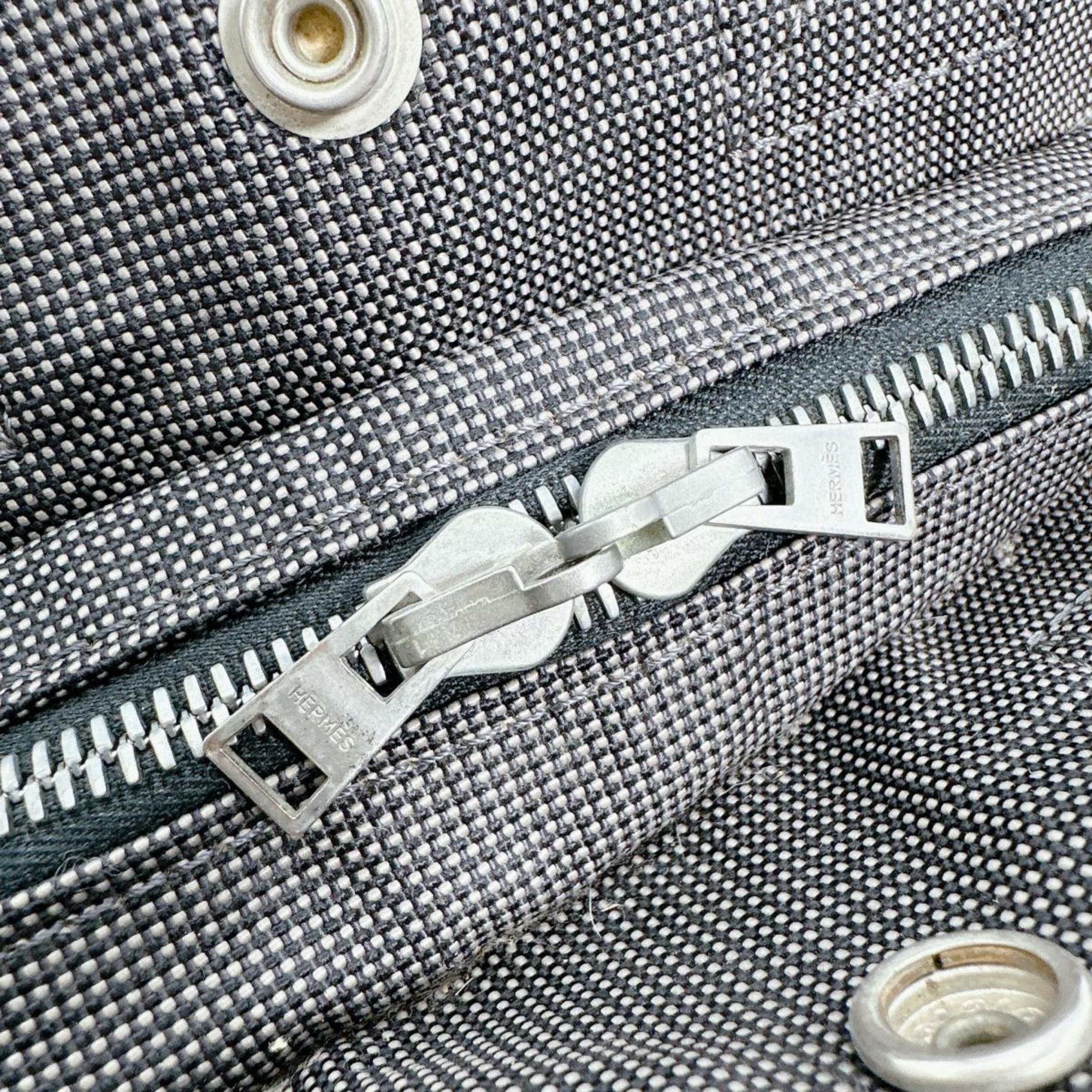 Hermes Her Line Gray Canvas Tote Bag (Pre-Owned)