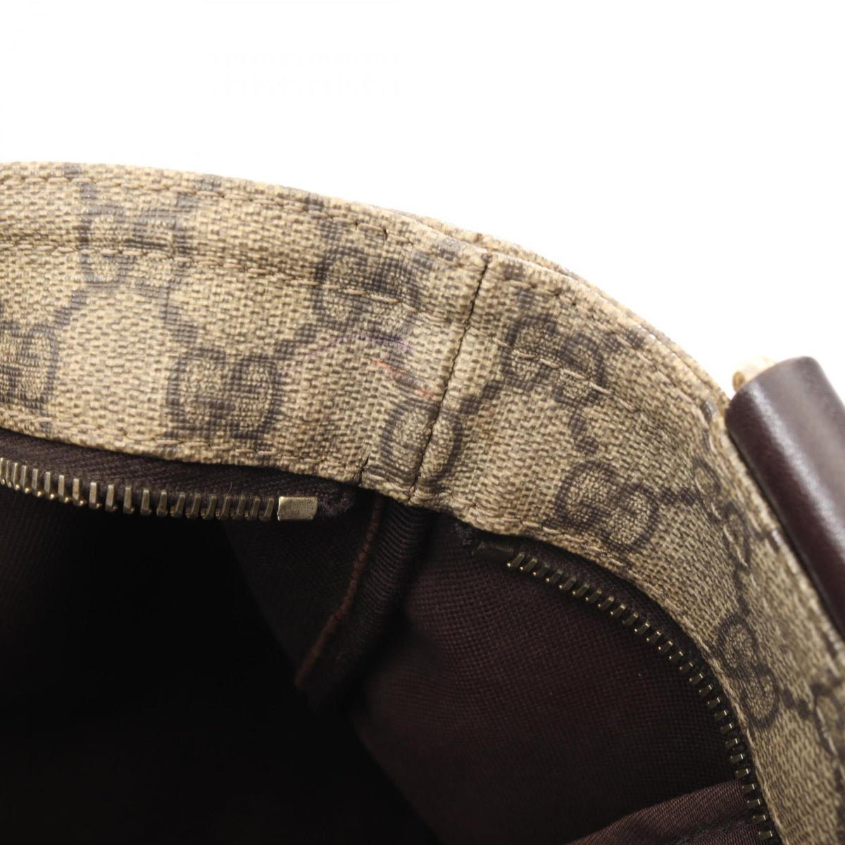 Gucci Beige Brown Pvc Leather Handbag Shoulder Bag (Pre-Owned)