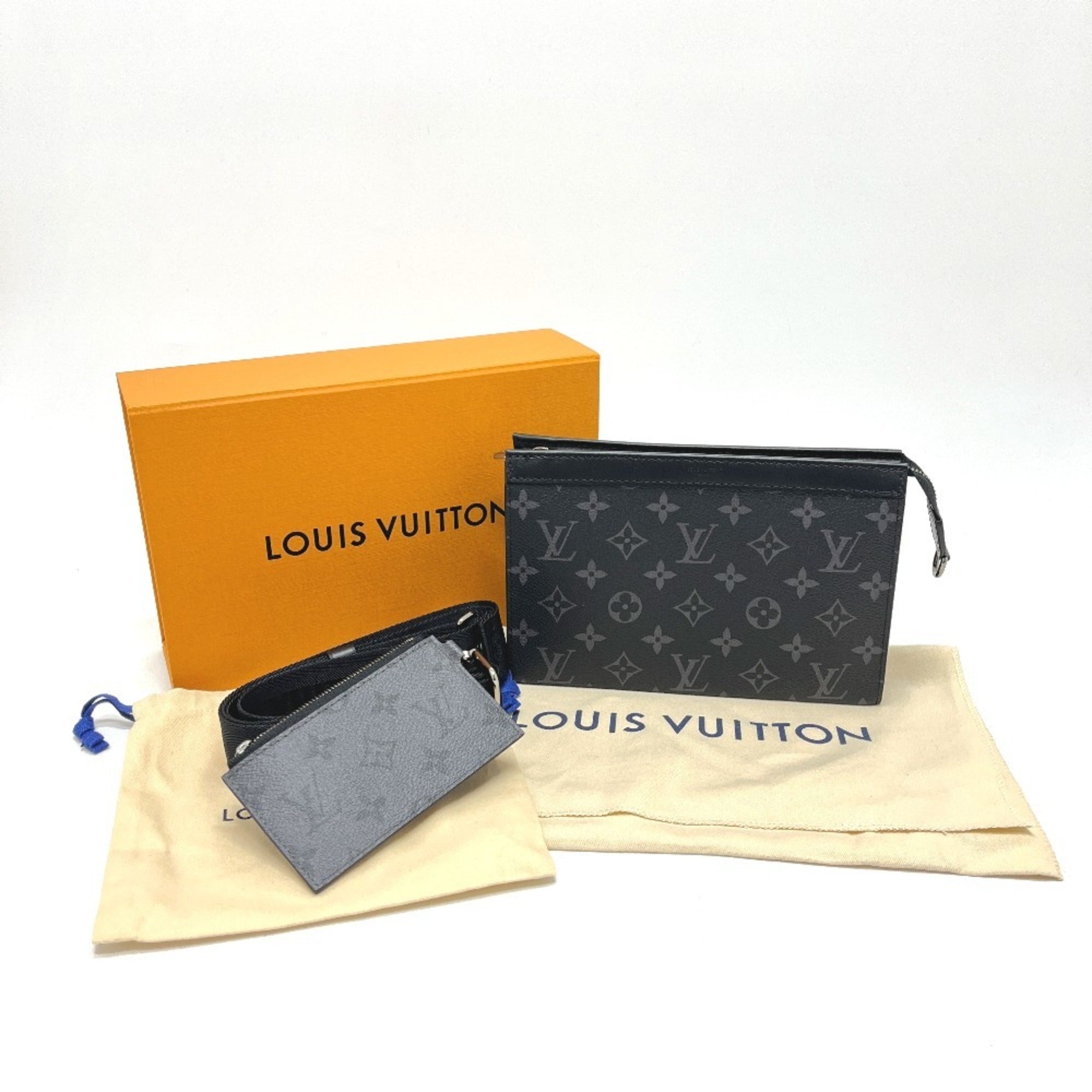 Louis Vuitton Black Monogram Eclipse Handbag Pouch Shoulder Bag (Pre-Owned)